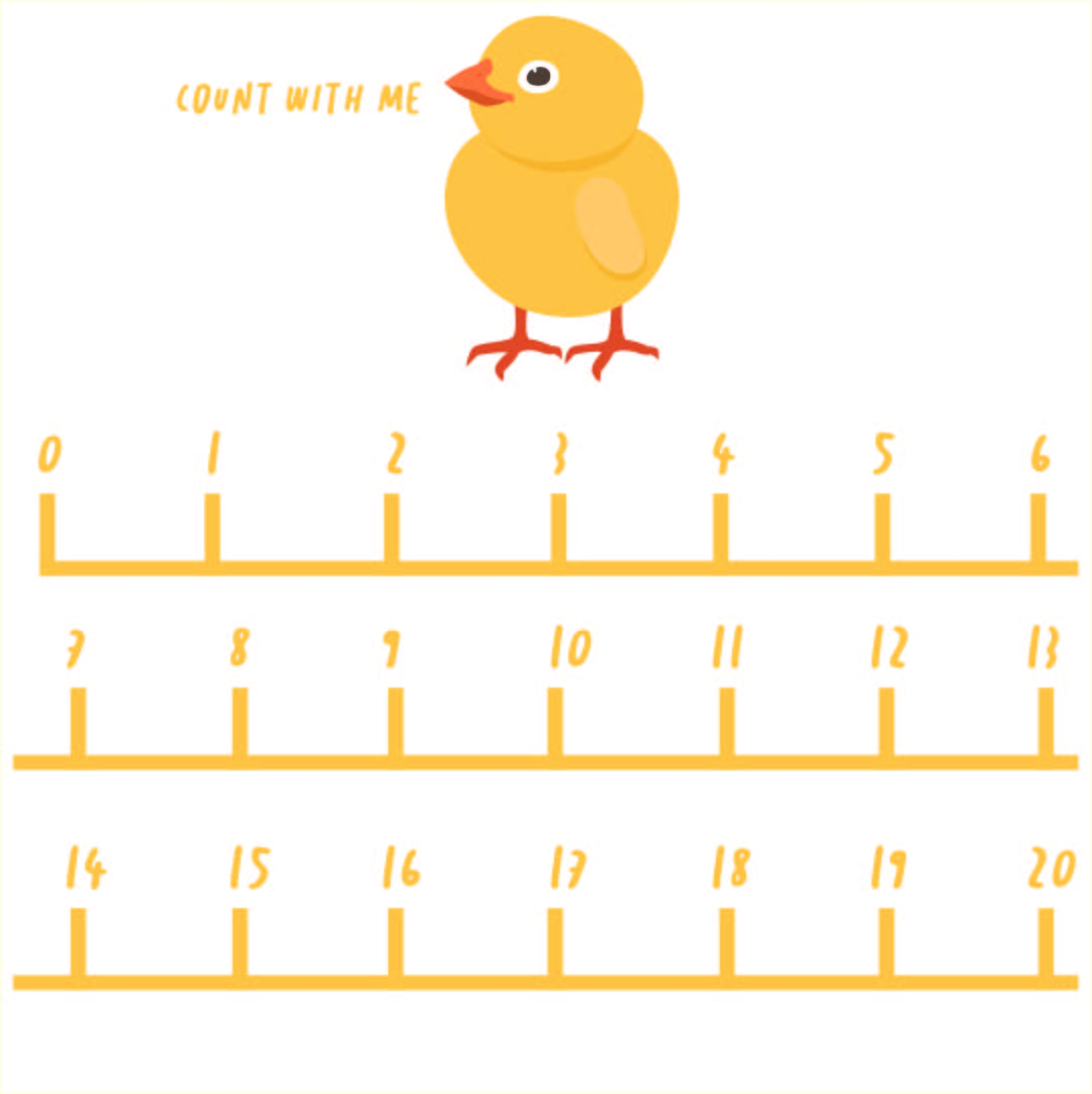 Large Printable Number Line to 20