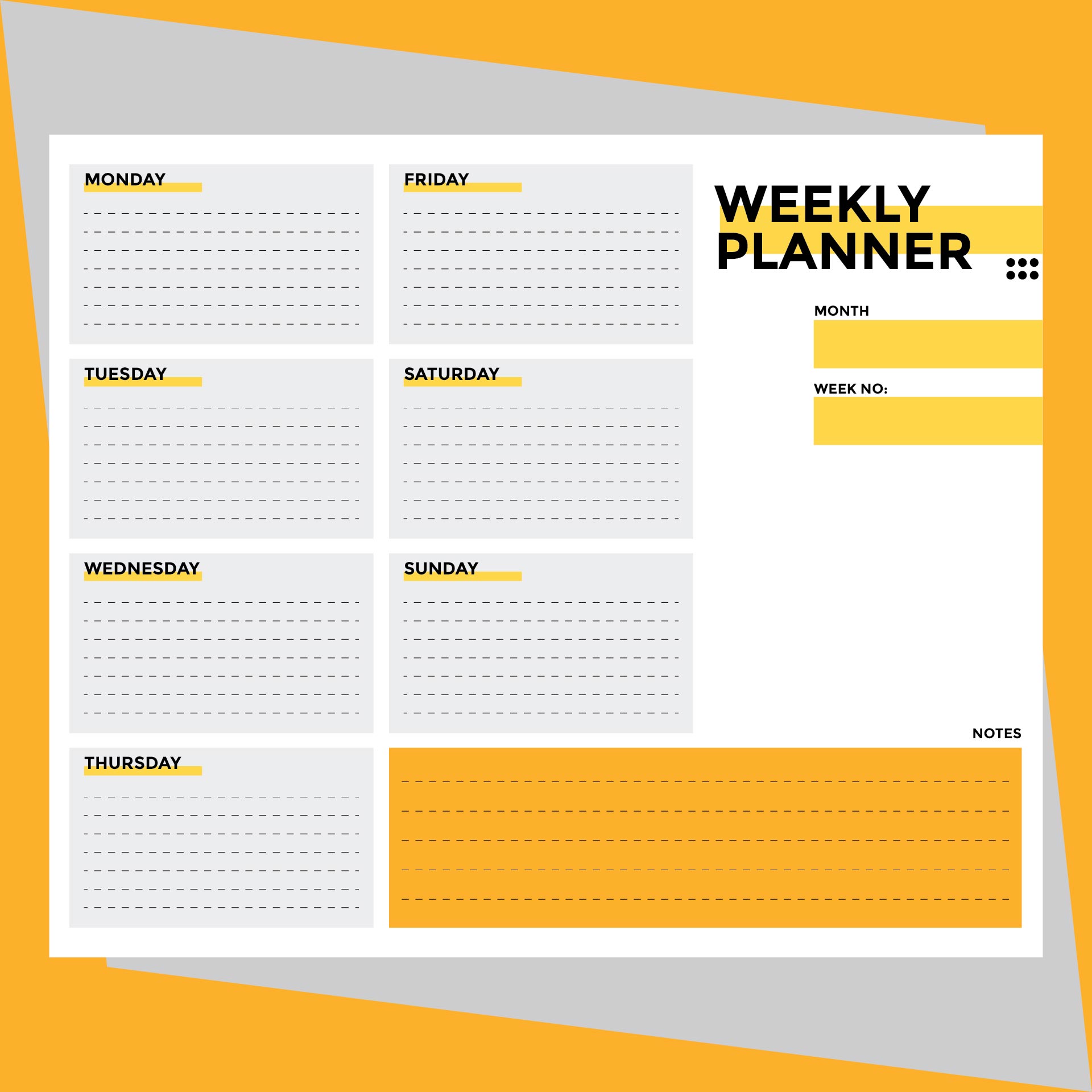 10 Best Weekly Planner Printable Printablee