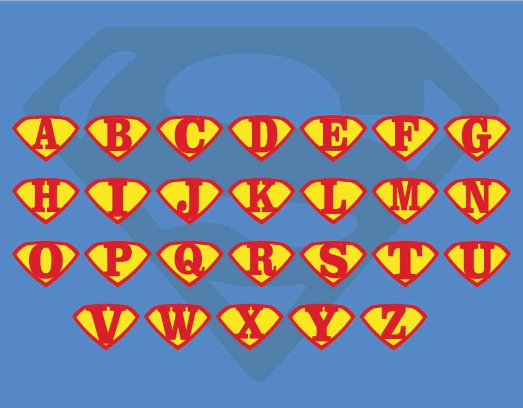 superman alphabet font