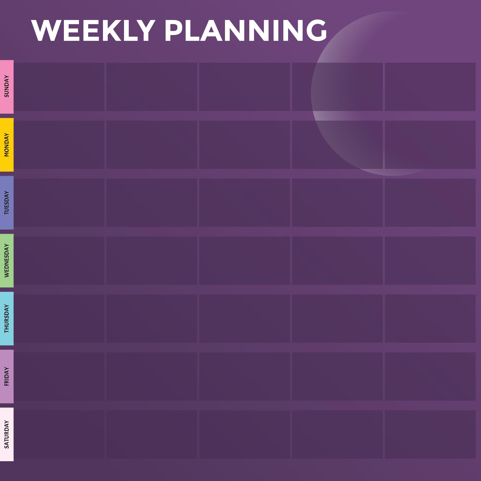 Weekly Planner Calendar Template