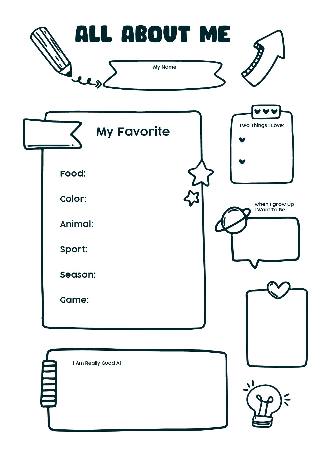 All About Me Book Templates