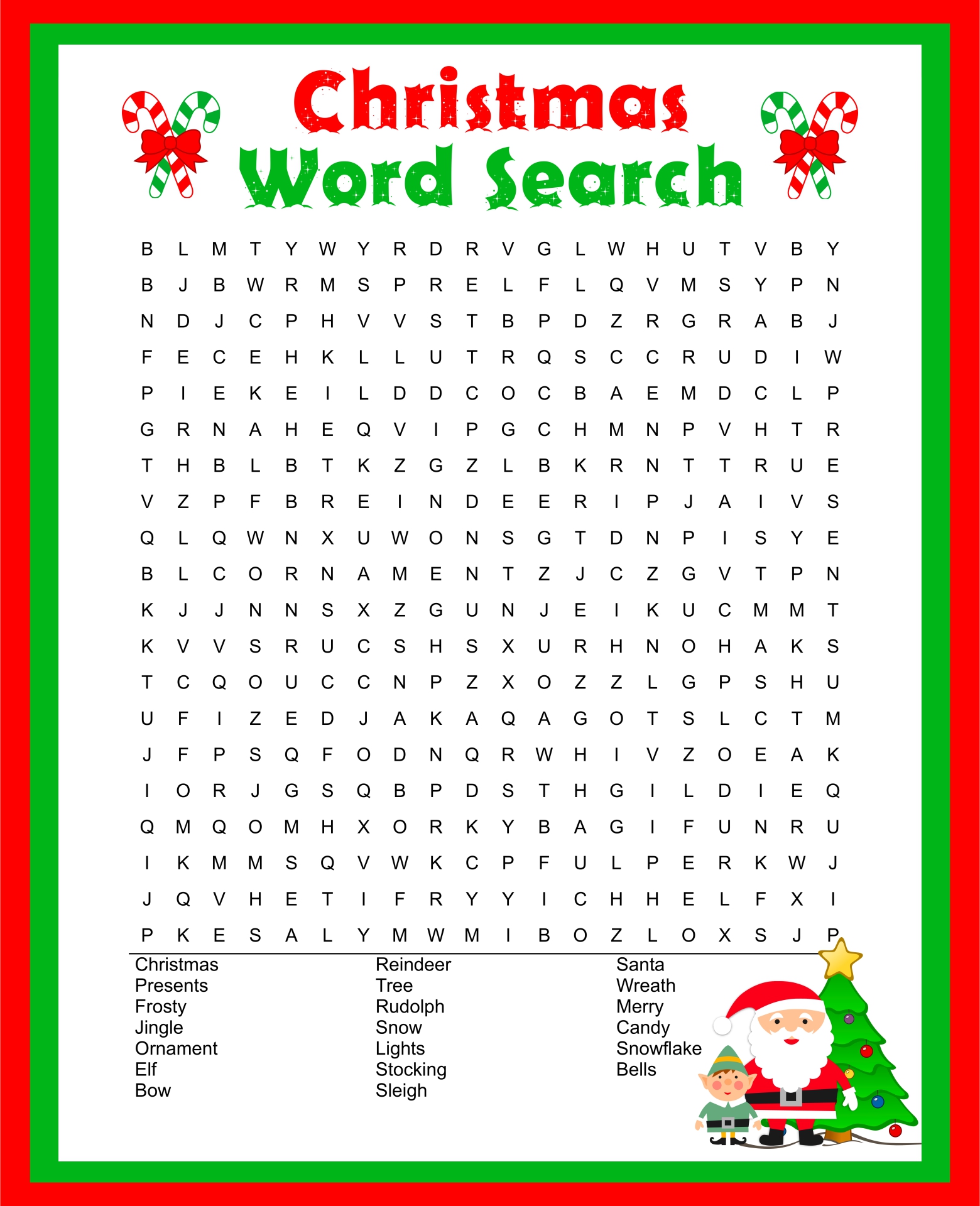 Big Printable Christmas Word Searches