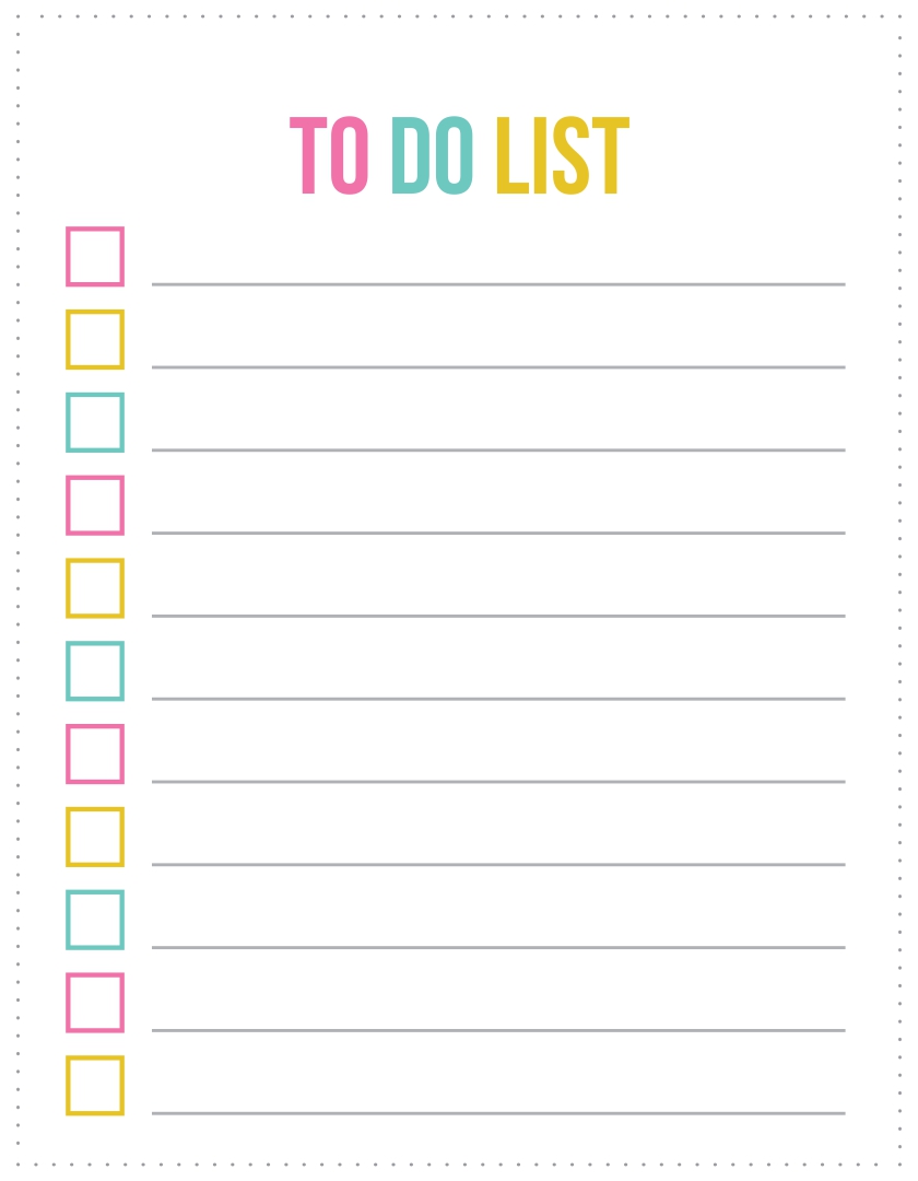 10 Awesome Printable To Do List Pretty