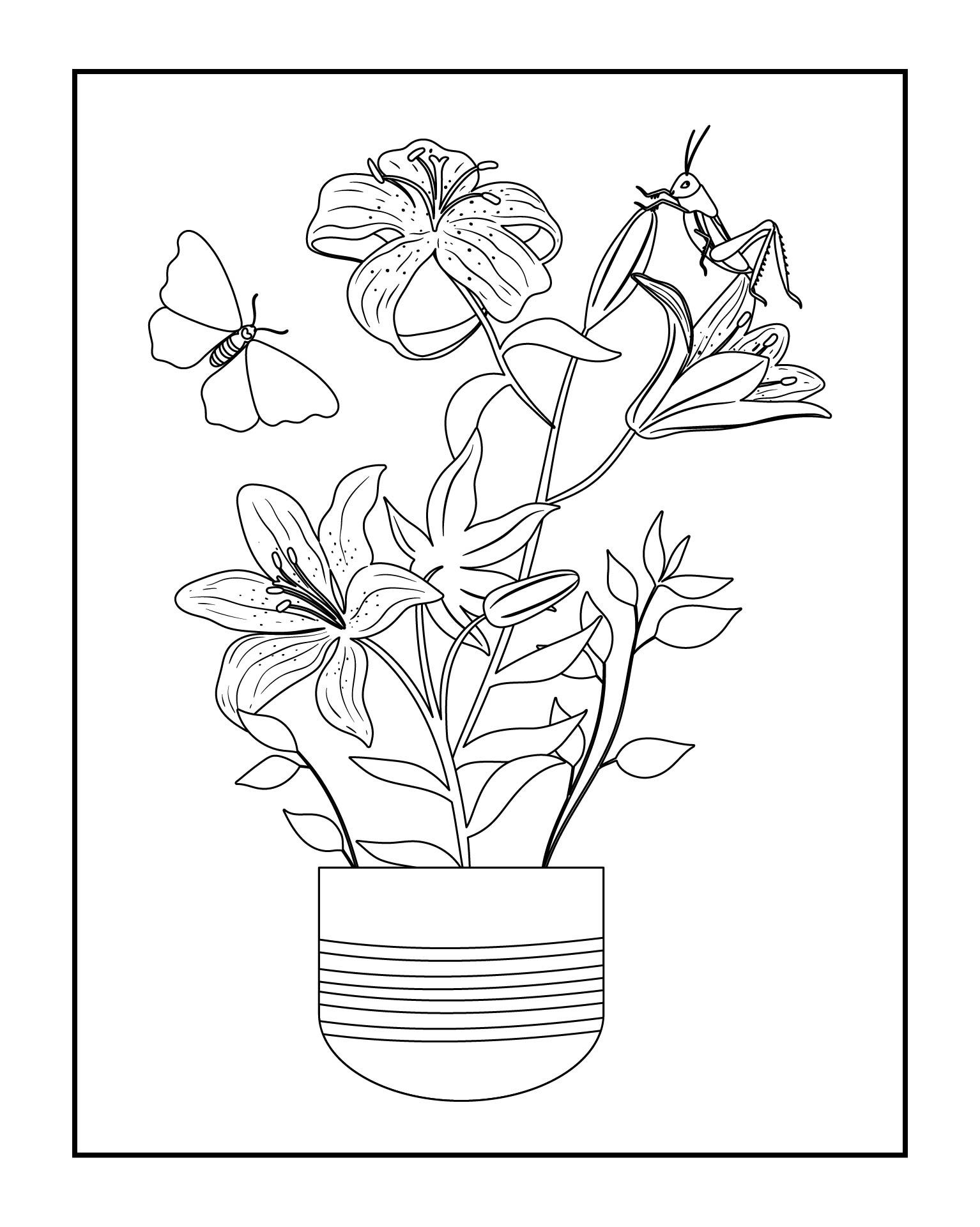 Easter Lily Coloring Page Printable