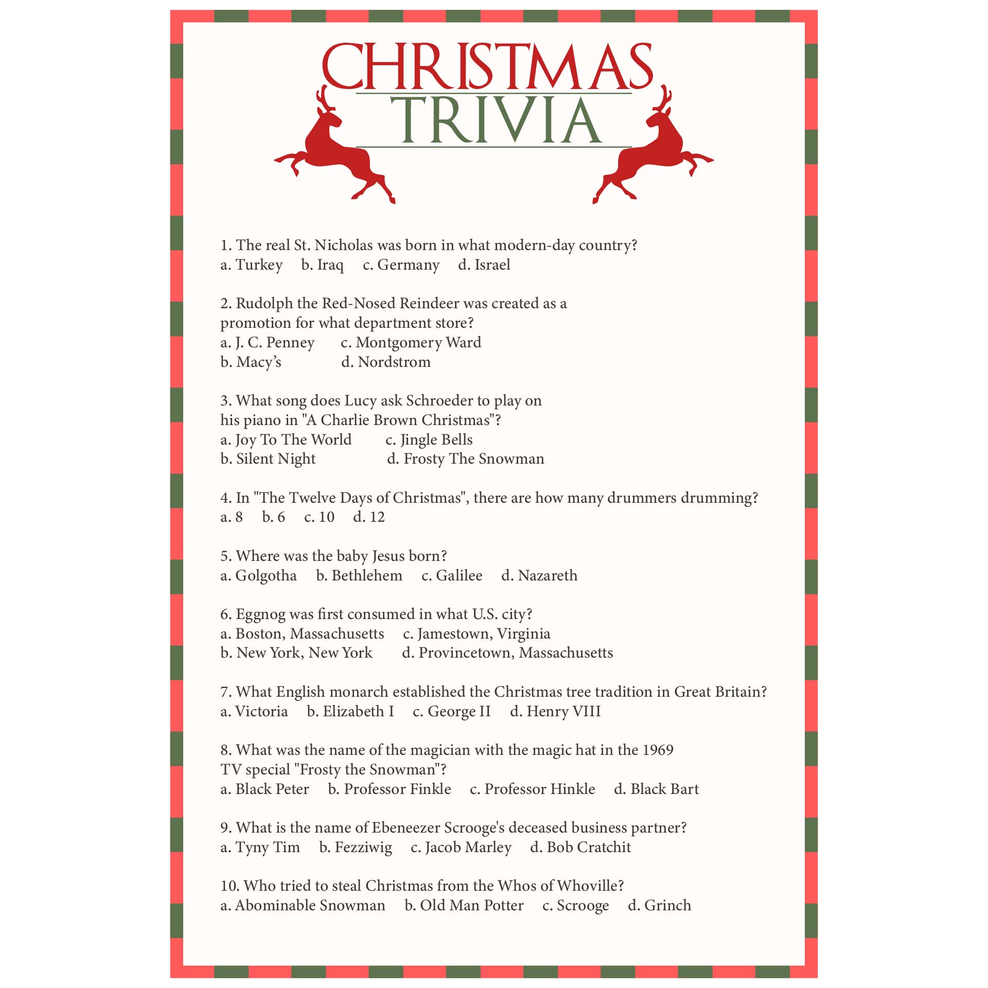 14 Best Printable Christmas Trivia Questions Answers PDF for Free at ...