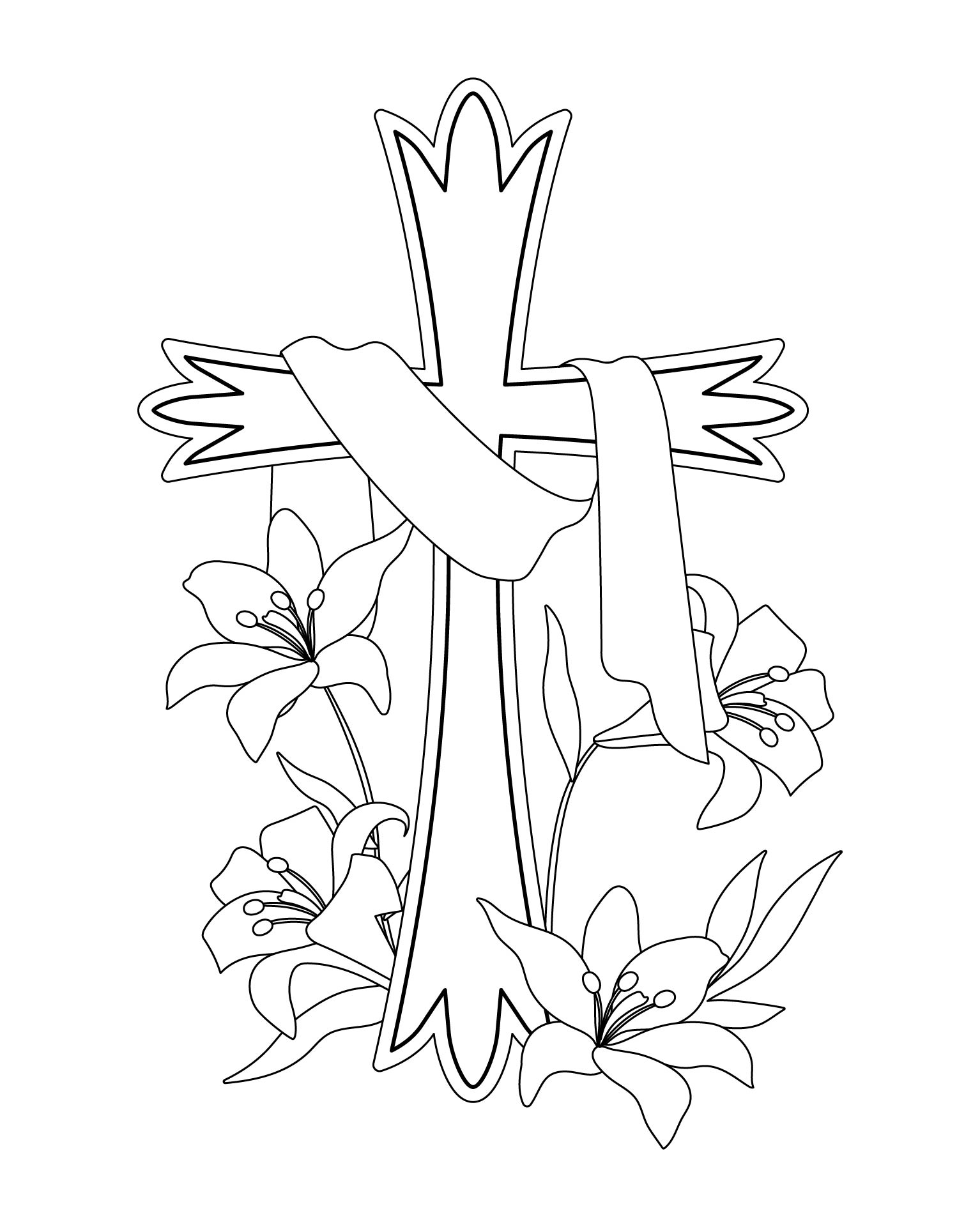 Printable Easter Cross Coloring Pages