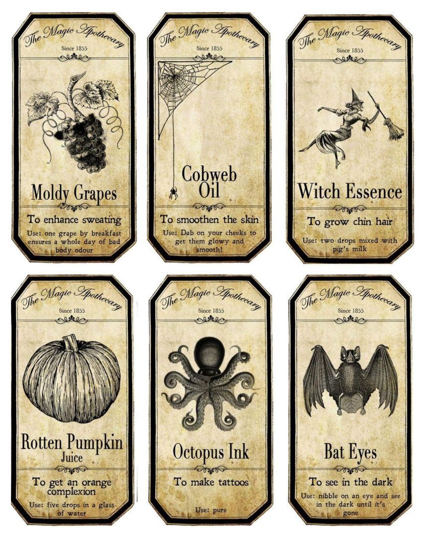 15 Best Vintage Printable Halloween Bottle Labels
