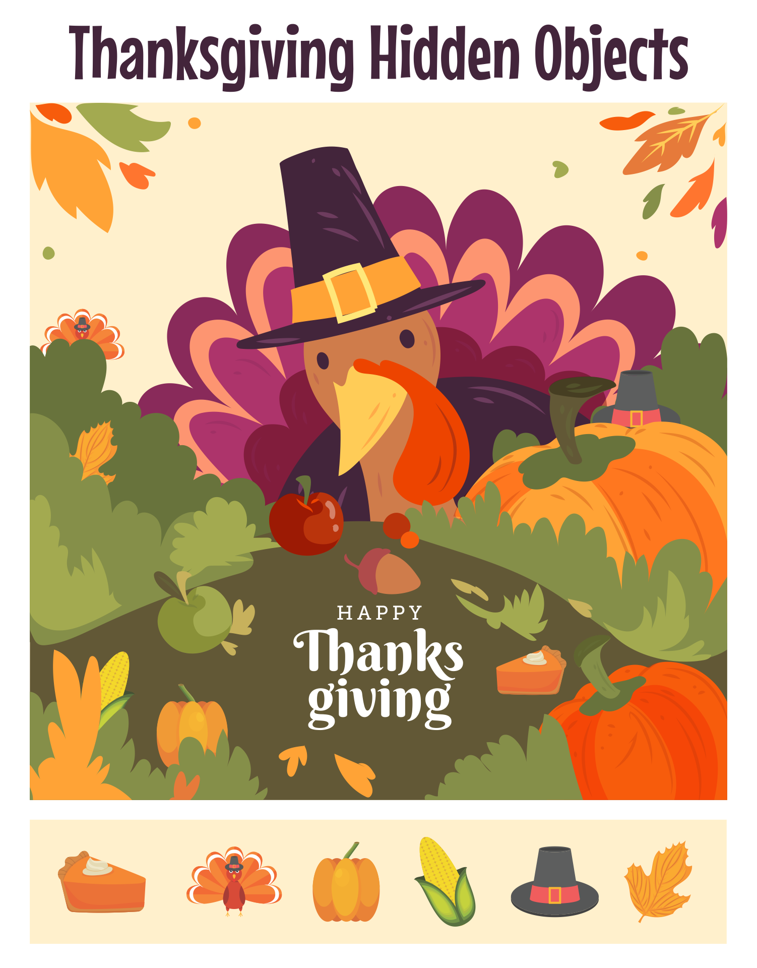 Printable Thanksgiving Hidden Picture Games