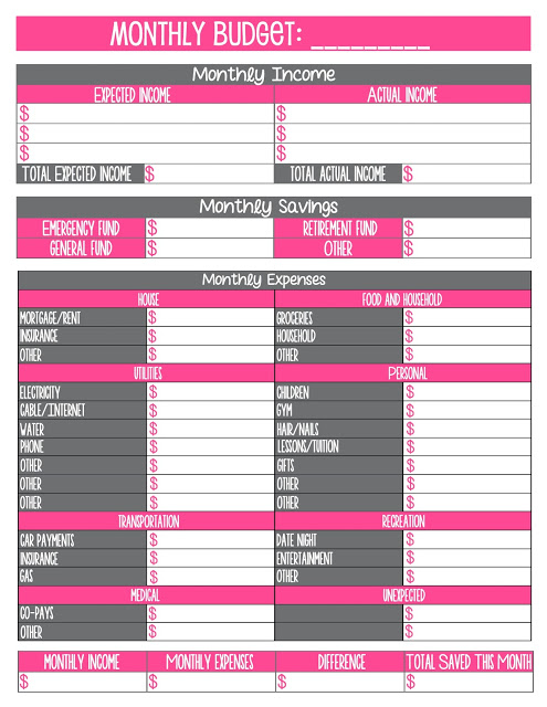 6 Best Images of Free Printable Monthly Budget Sheet ...