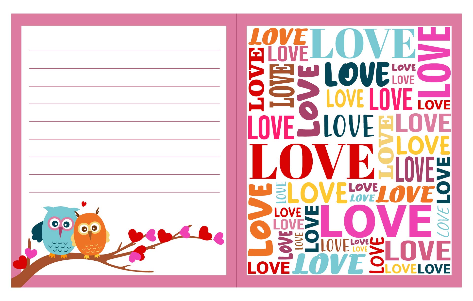Printable Valentines Day Cards Owls