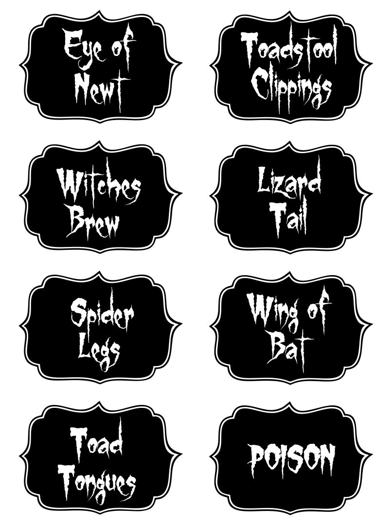 Vintage Printable Halloween Bottle Labels