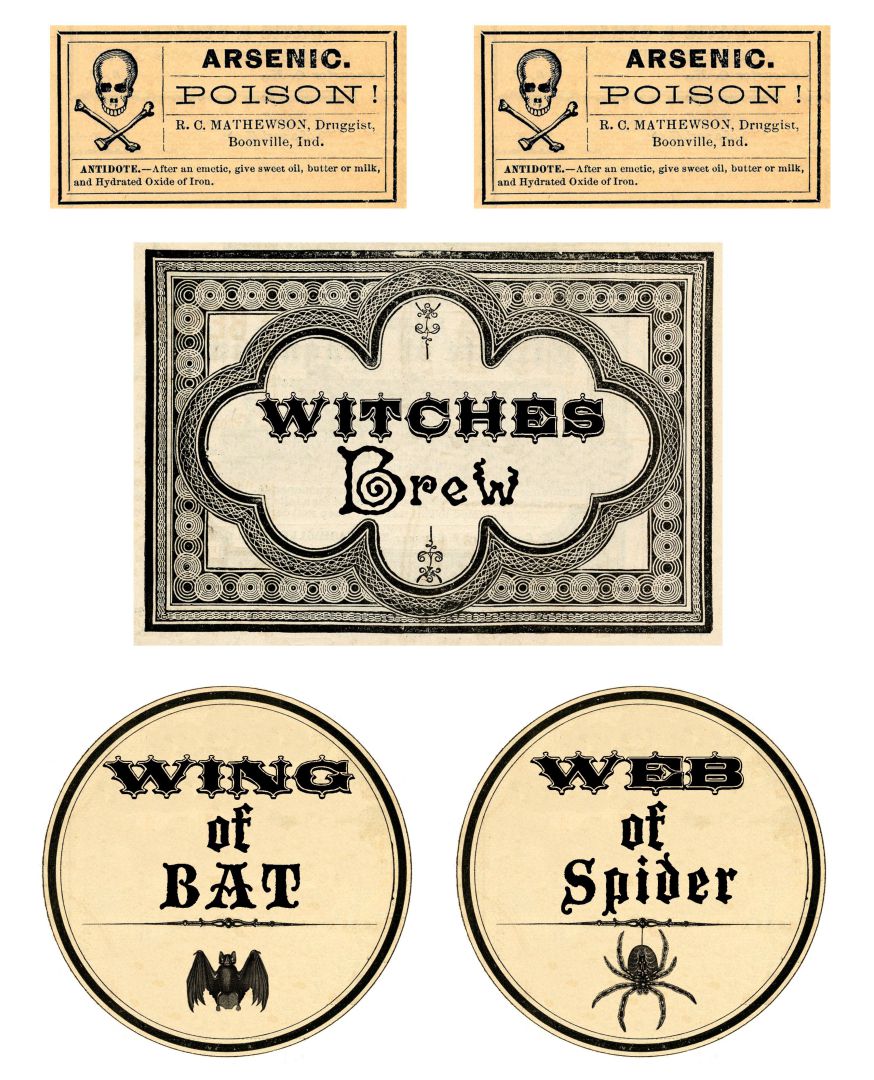 Halloween Witch Potion Bottle Label Printable