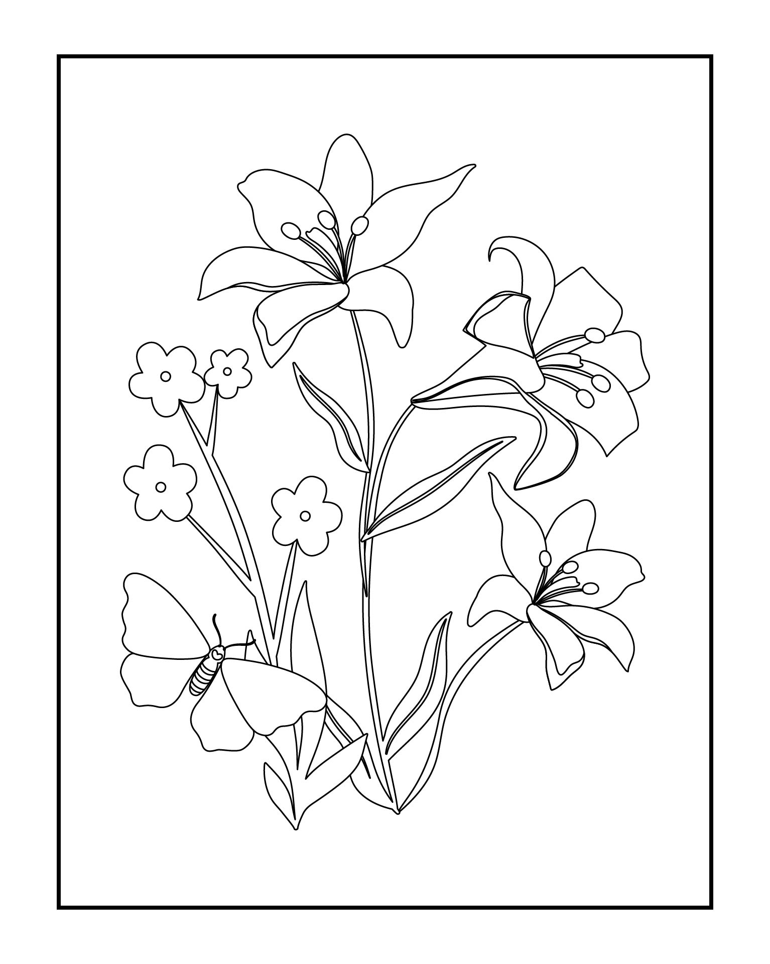 Lily Flower Coloring Pages
