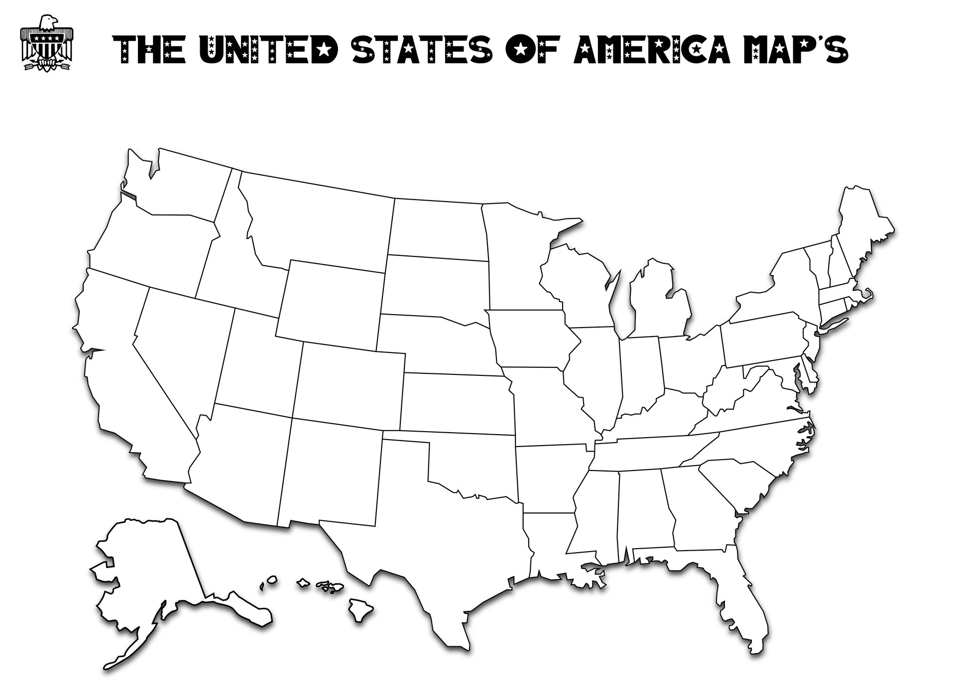 21 Best Printable Map Of United States - printablee.com Intended For Blank Template Of The United States