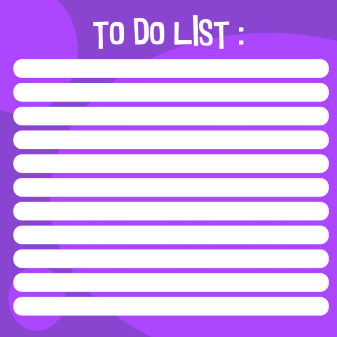 Weekend to do list