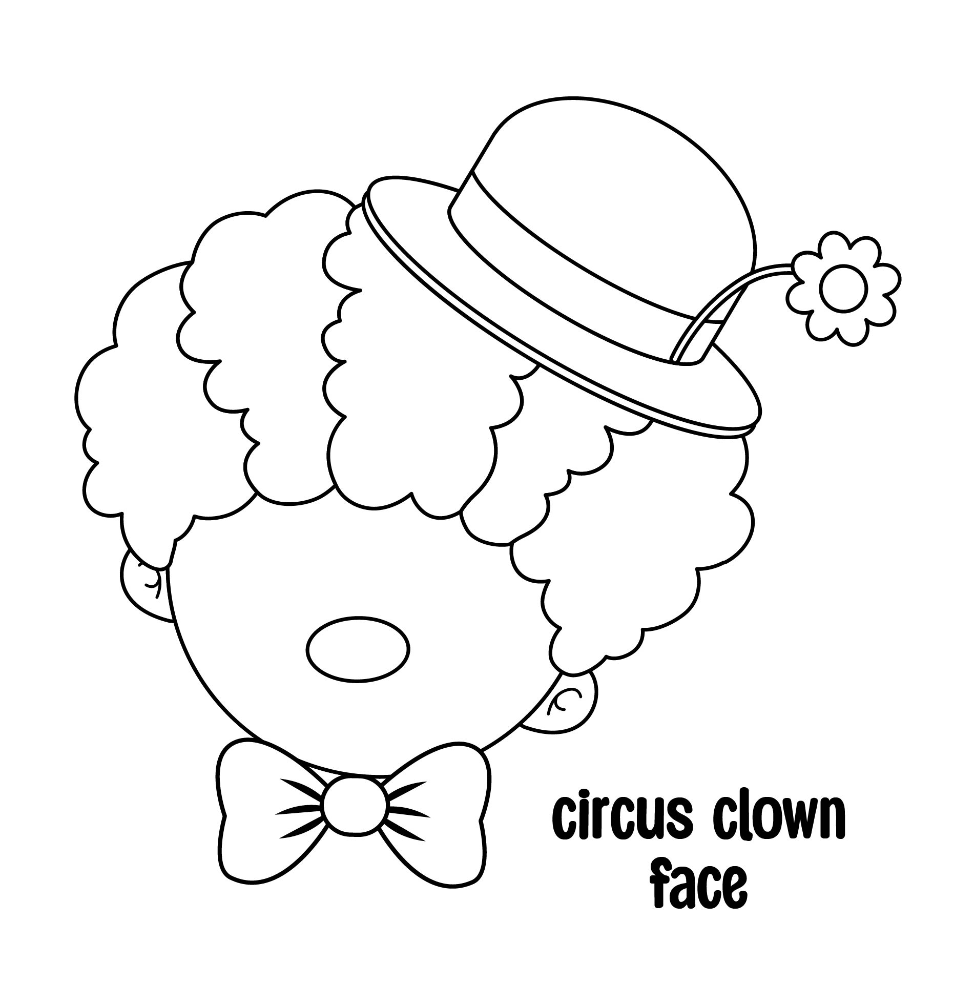 Circus Clown Face Printable
