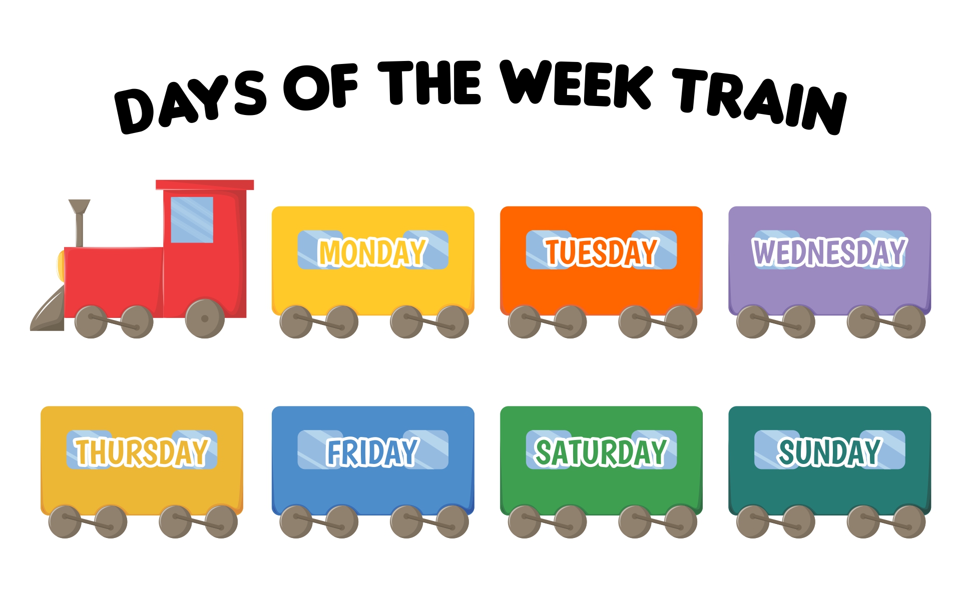 Printable Days of the Week Train