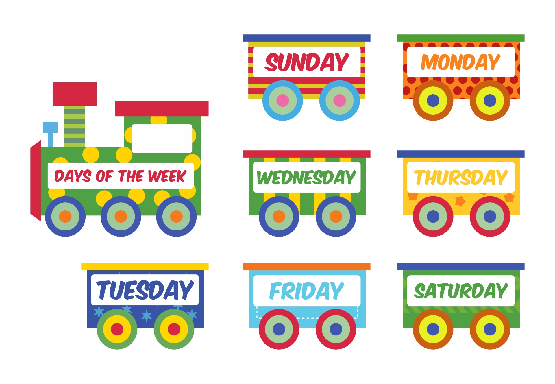 Days of the Week Train Printable