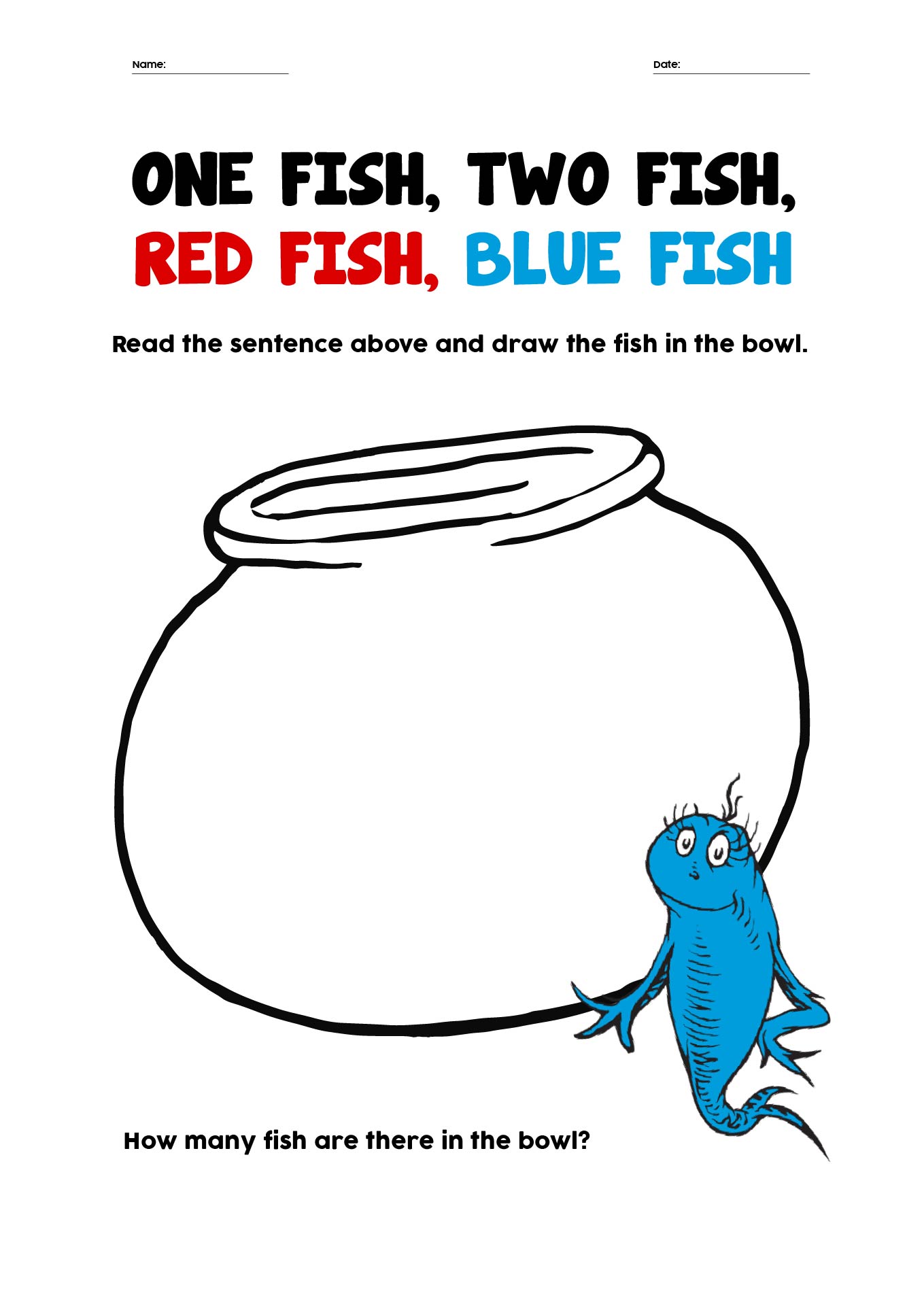 Dr. Seuss One Fish Two Fish Activities For
