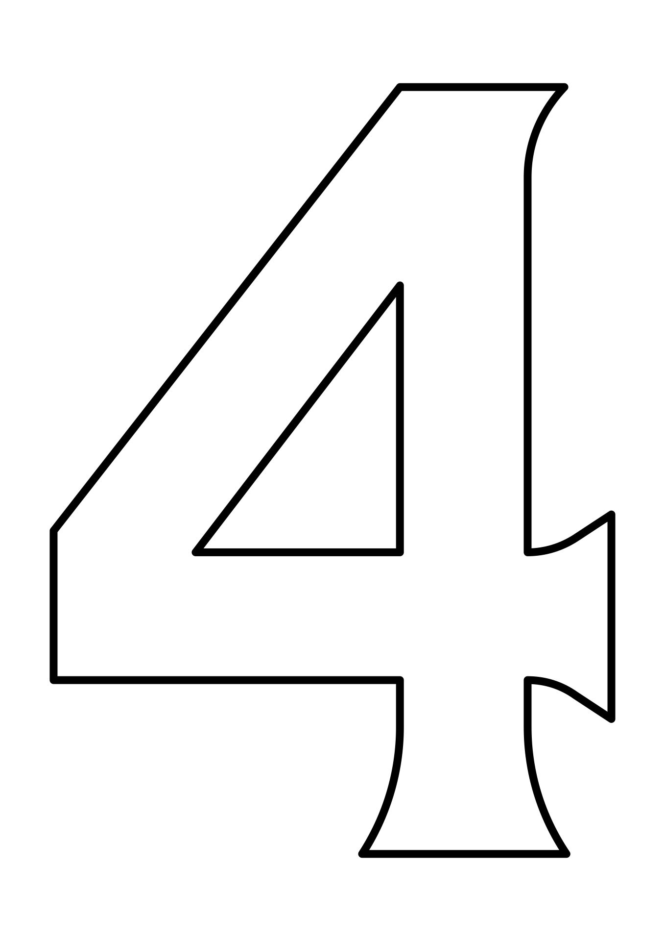 Printable Number 4 Template