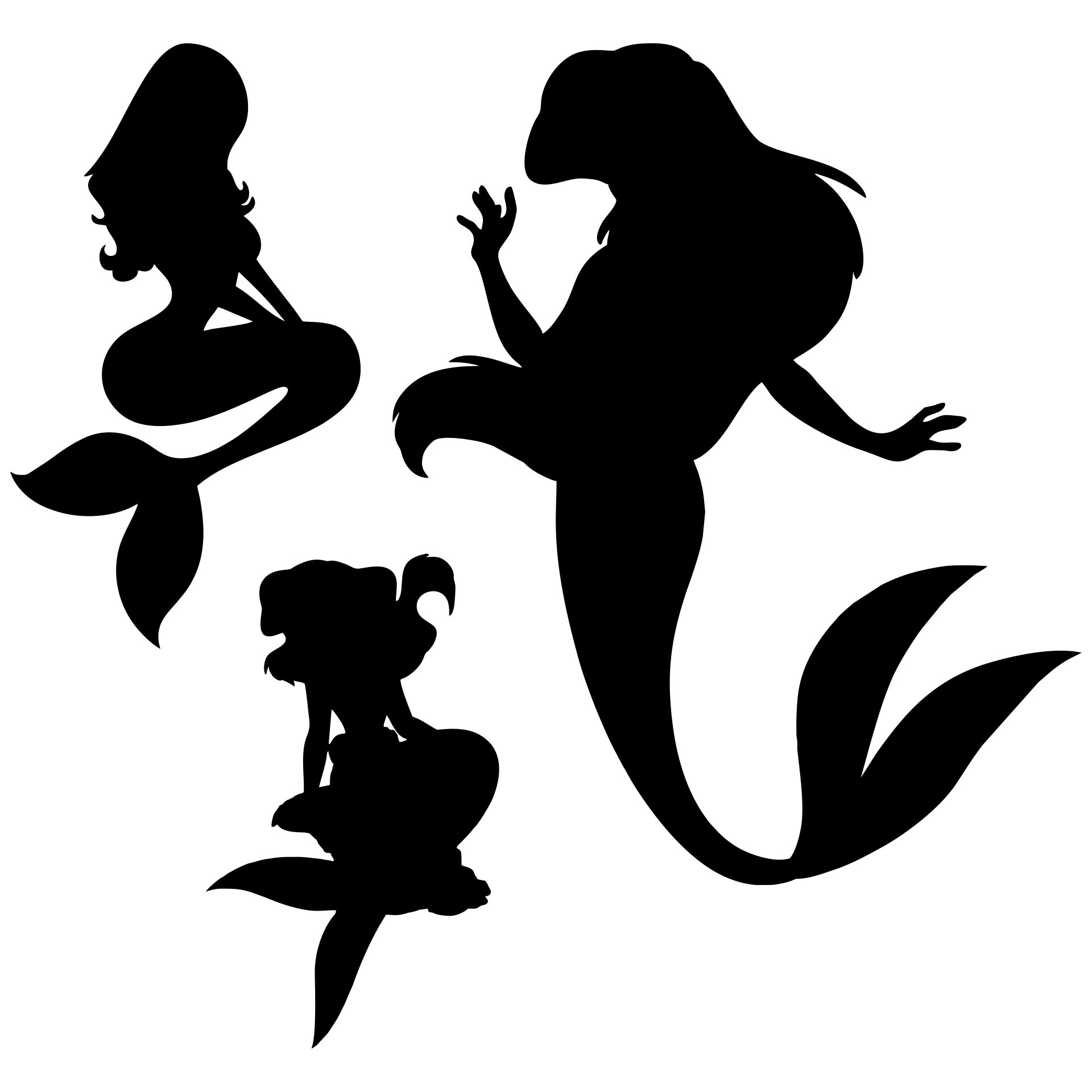 Little Mermaid Ariel Silhouette Printable
