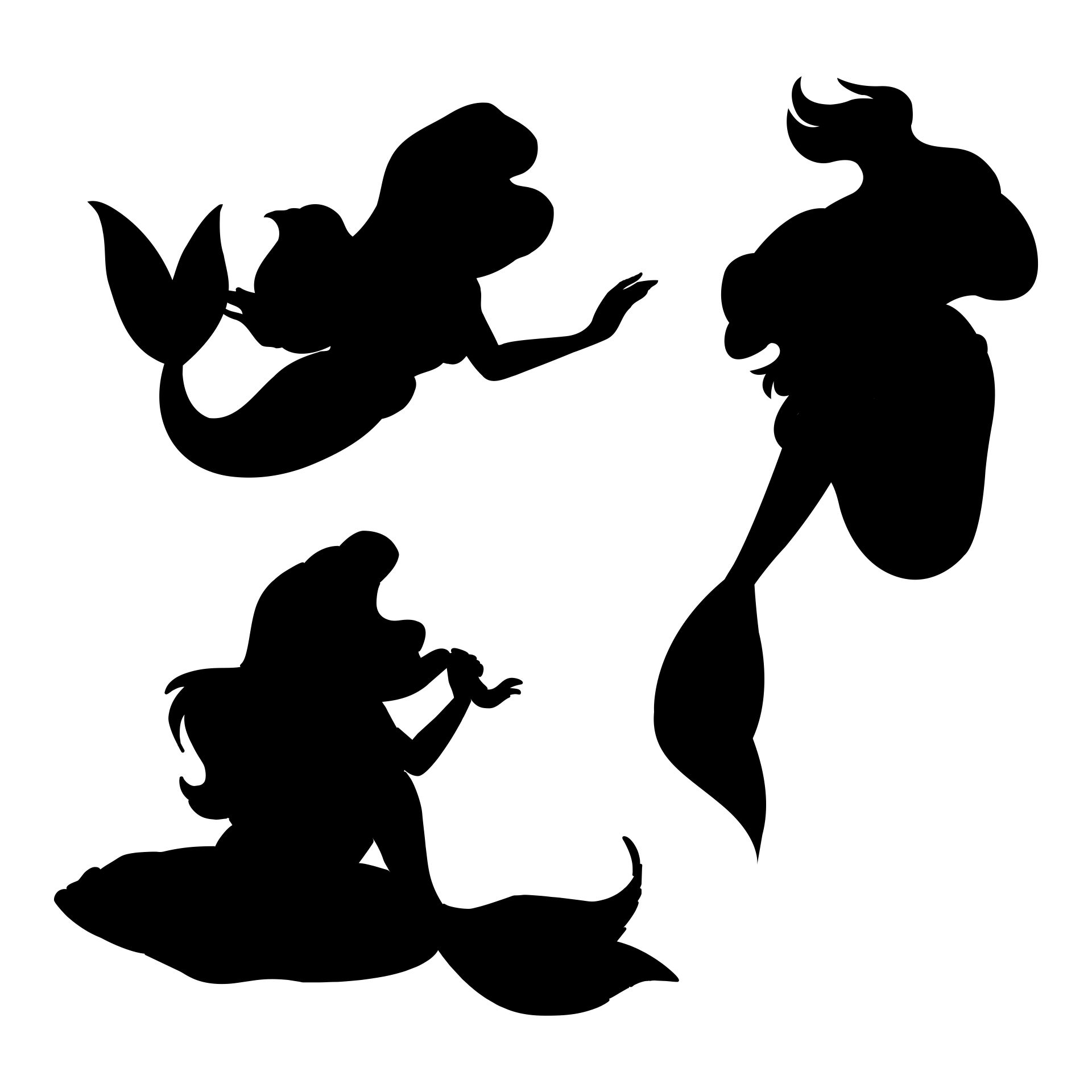 Mermaid Ariel Silhouette Svg