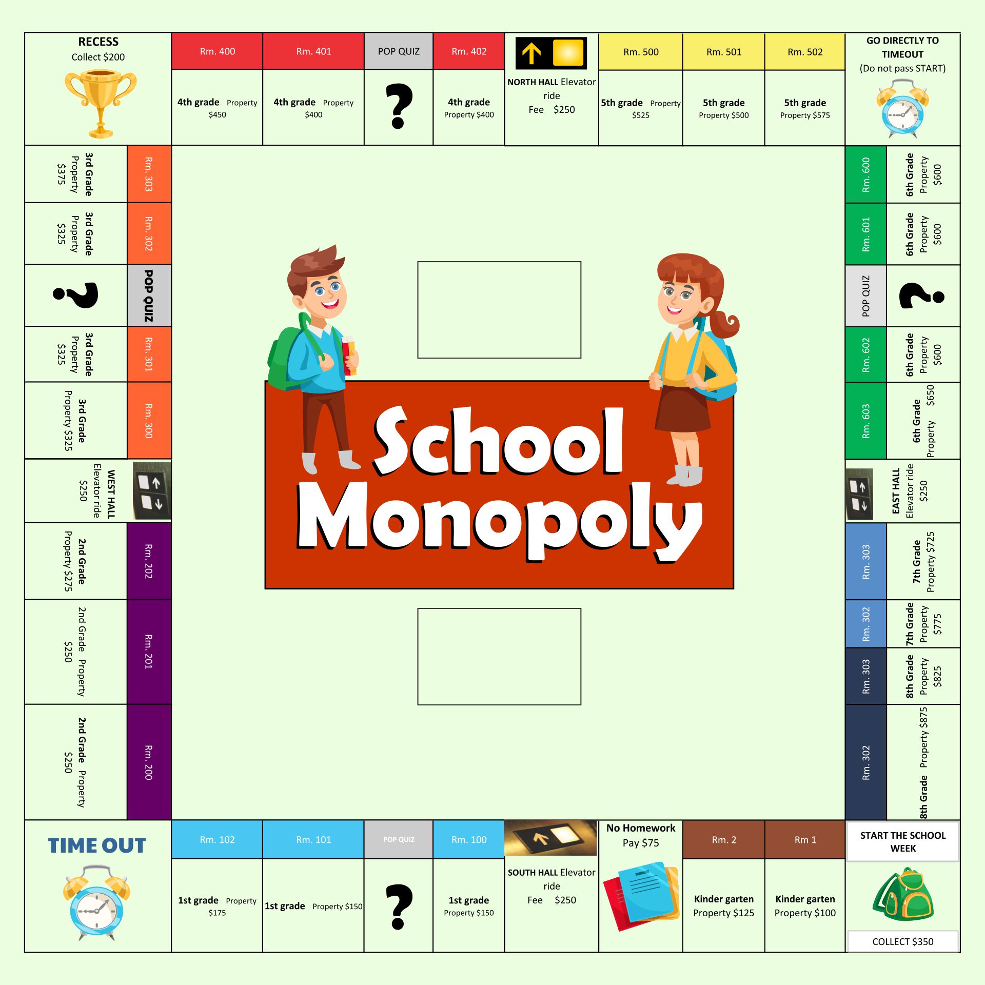 Monopoly Game Board Printable