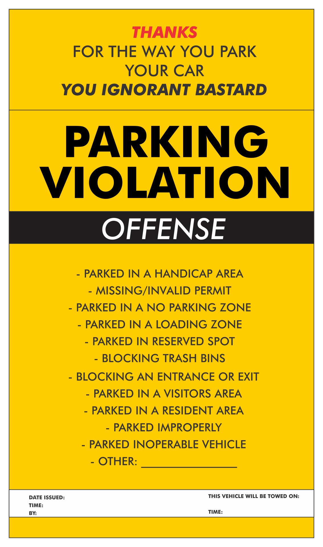 Printable Fake Parking Tickets Free Sema Data Co Op Free Valet