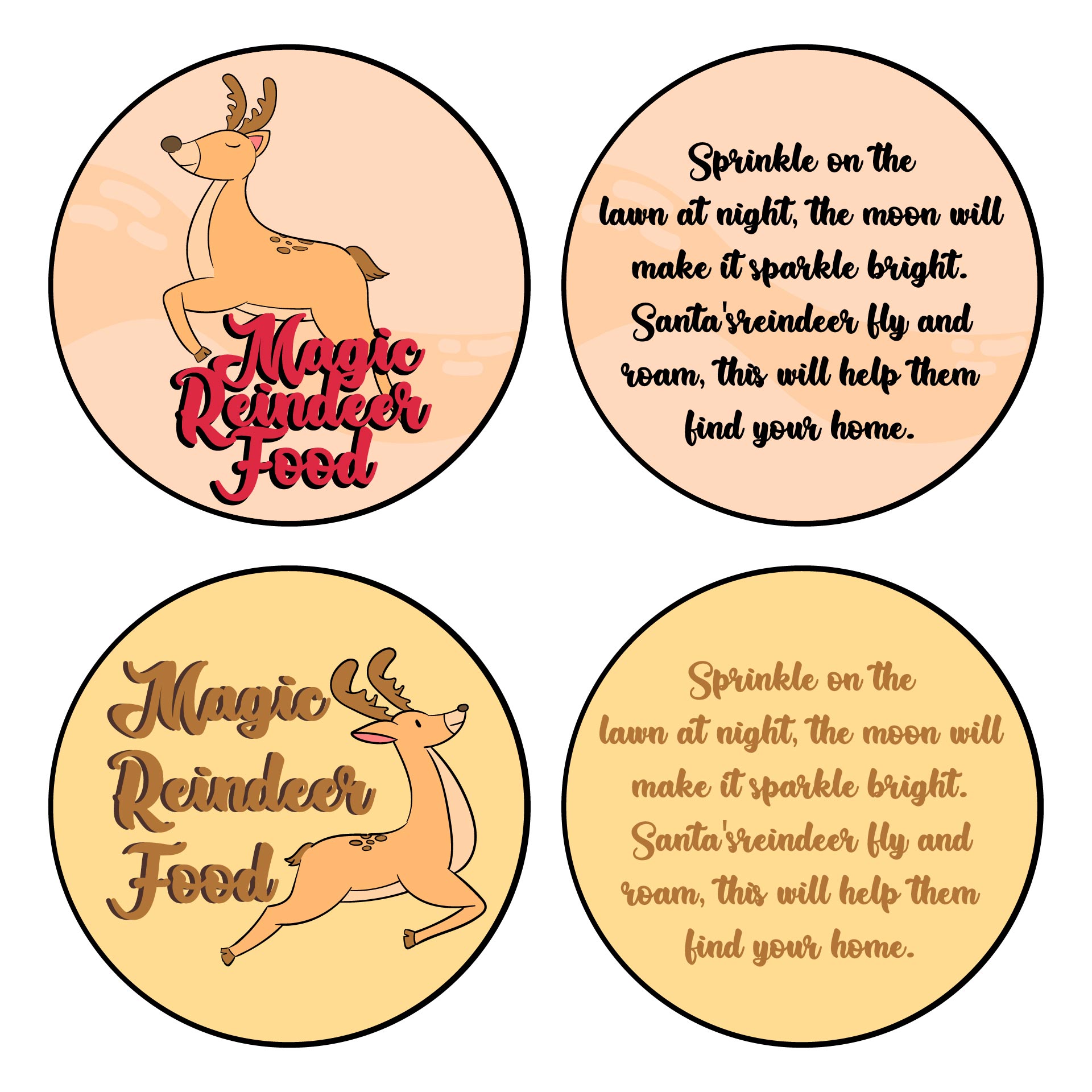 Printable Magic Reindeer Food Labels