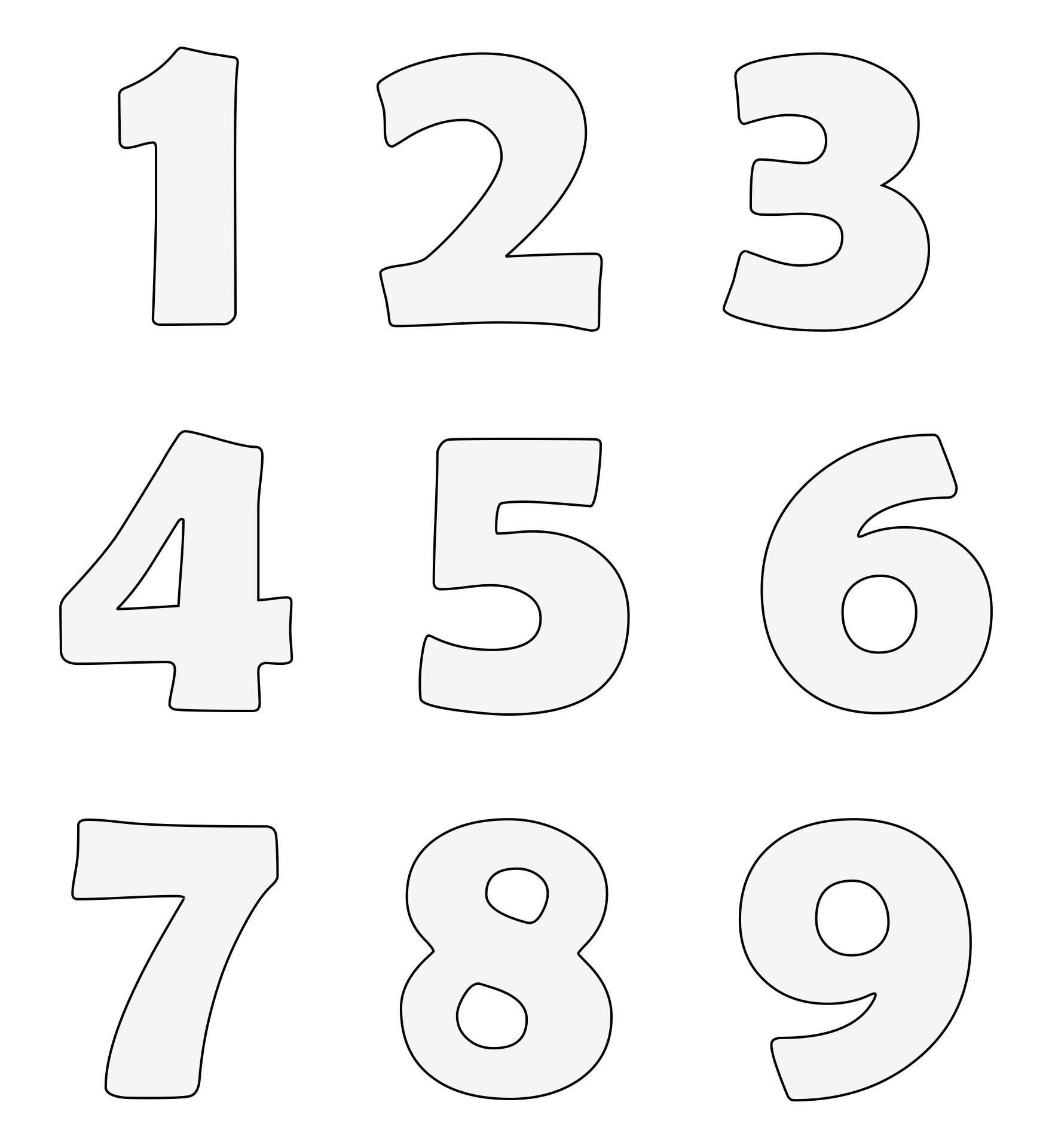 Large Printable Numbers 1 9