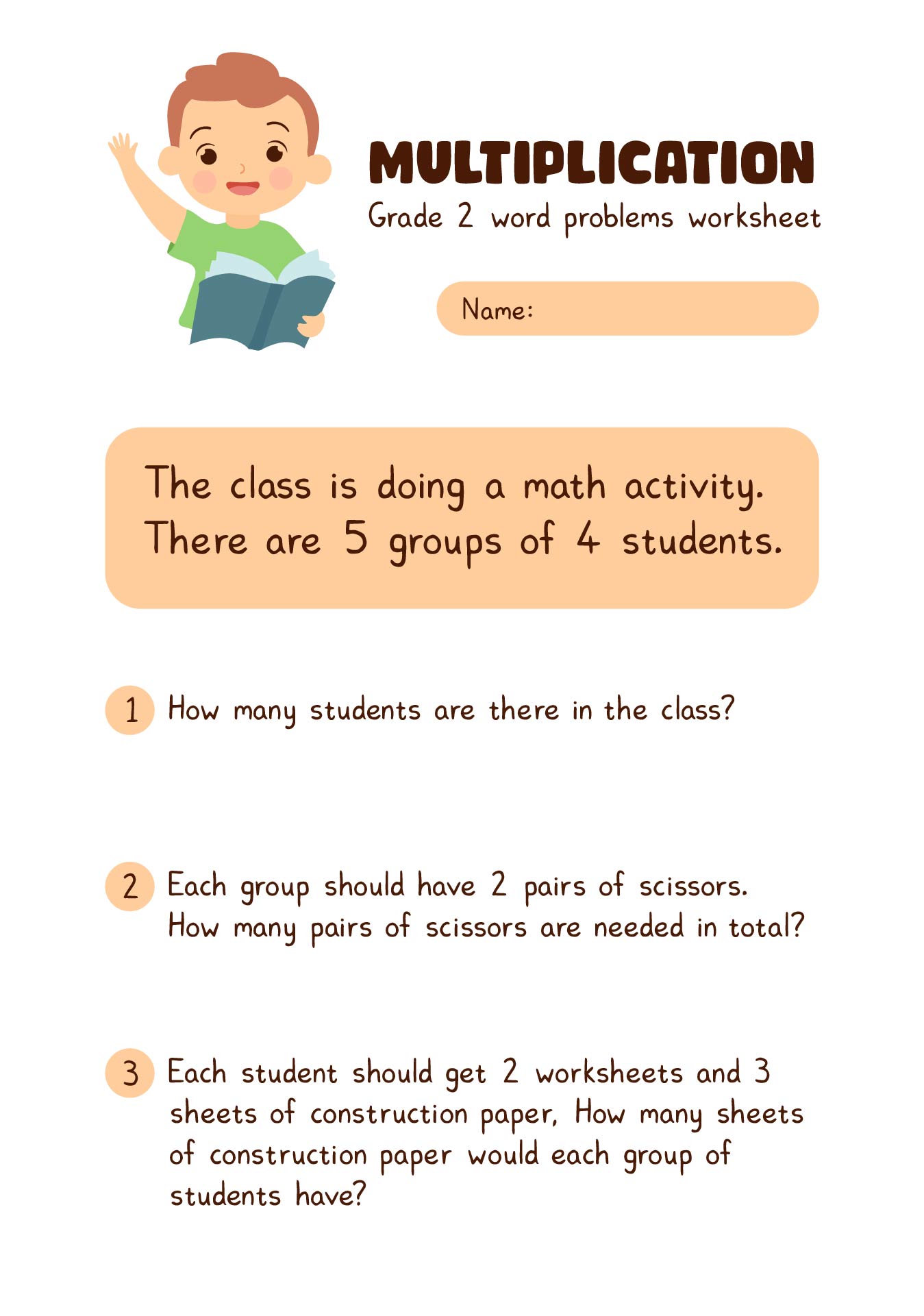 2nd Grade Math Word Problems Worksheets