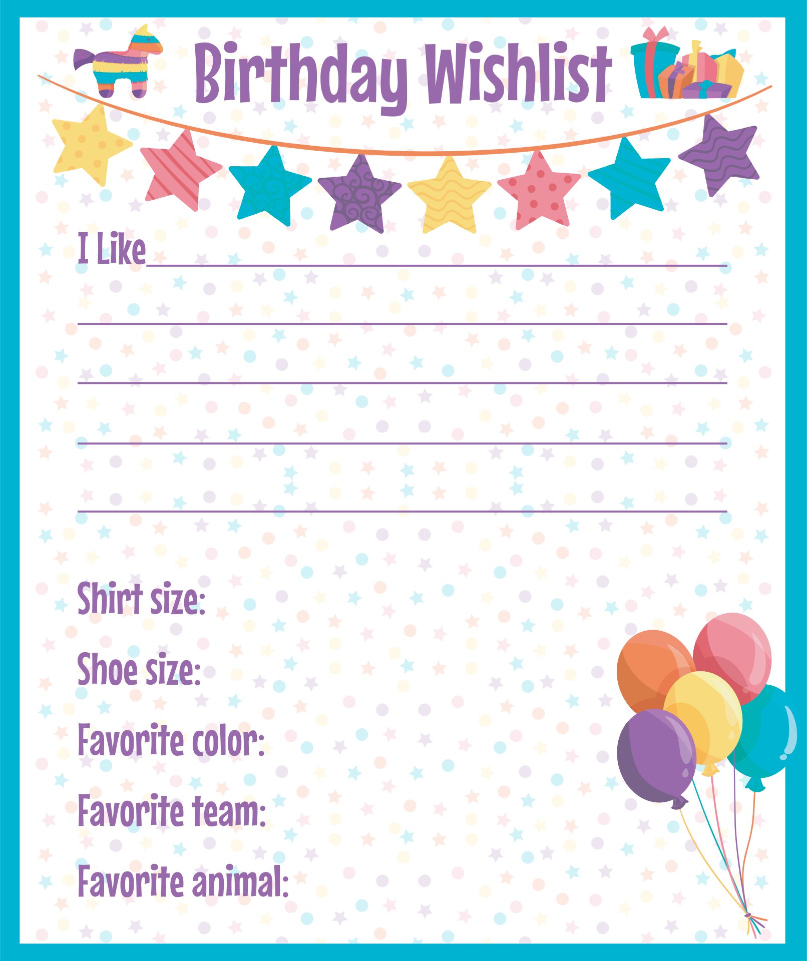 6 Best Wish List Printable PDF for Free at Printablee