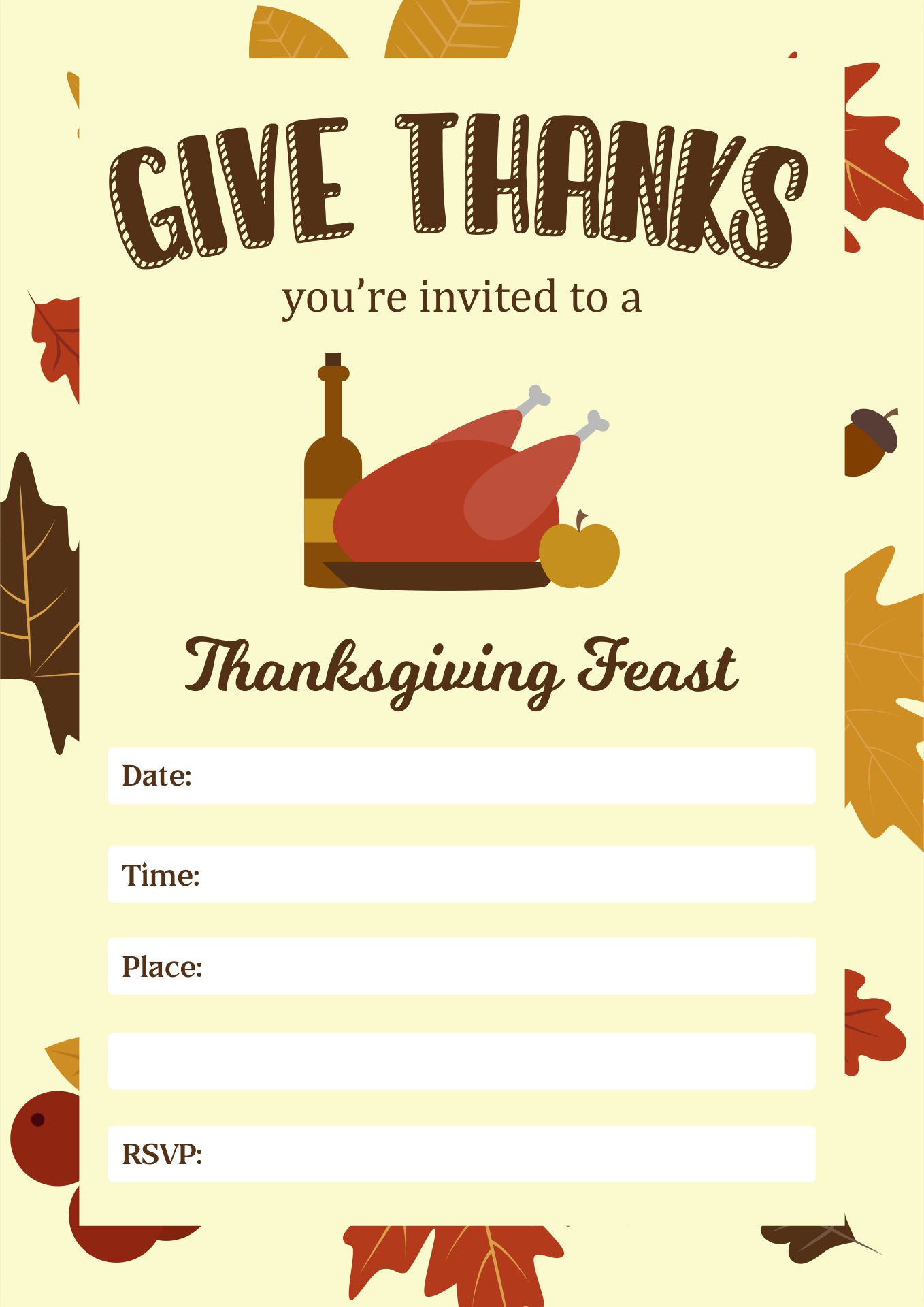 10 Best Free Thanksgiving Printable Card Templates