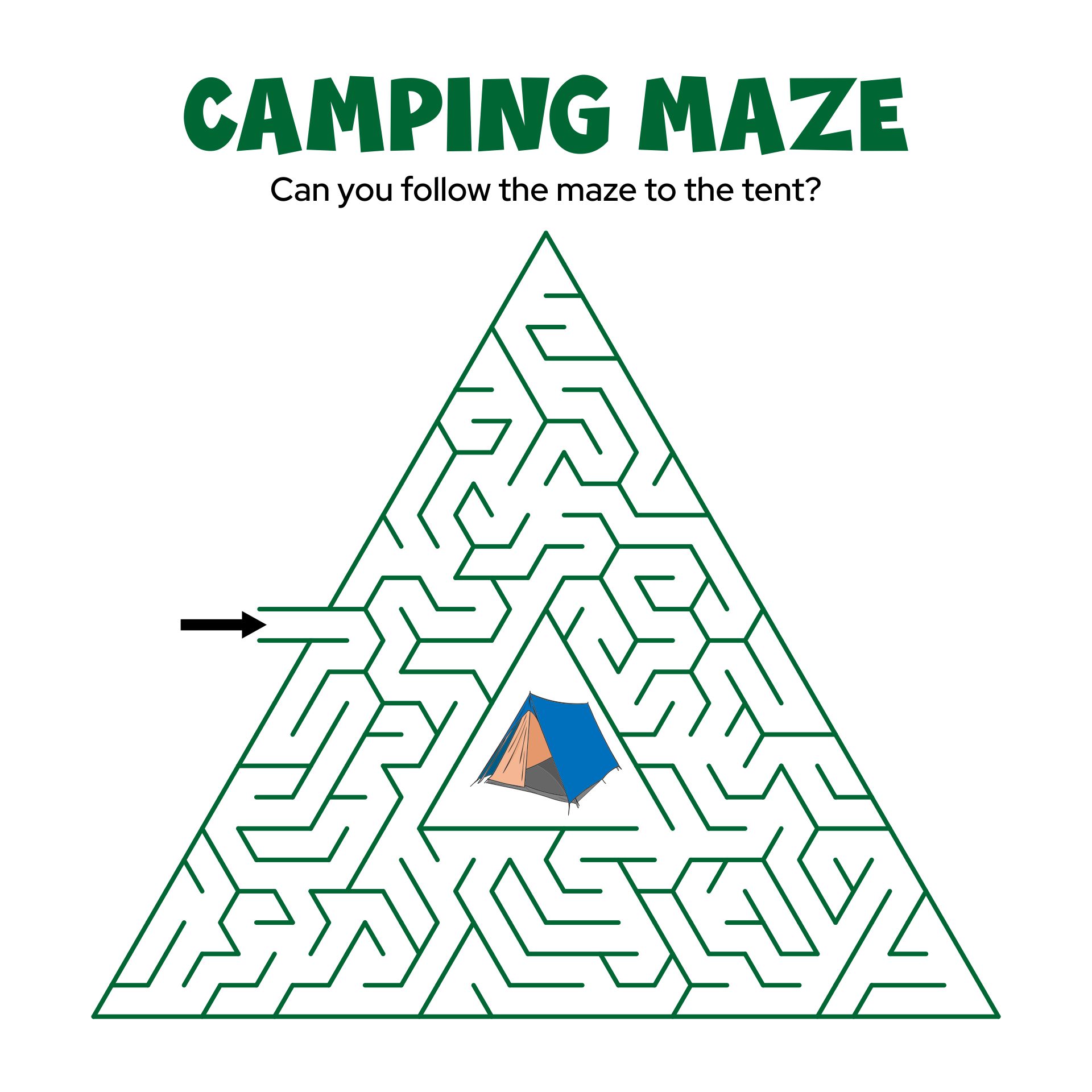 Camping Maze Printable