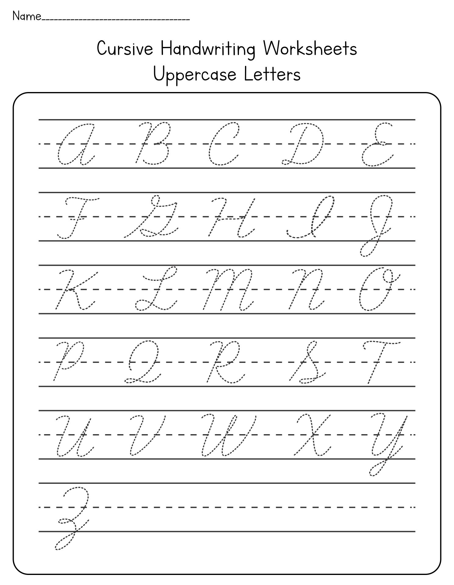 Cursive Handwriting Worksheets for Kids