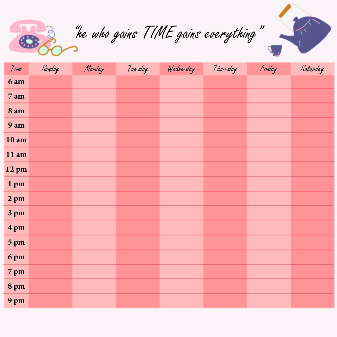 Cute Printable Weekly Schedule Template