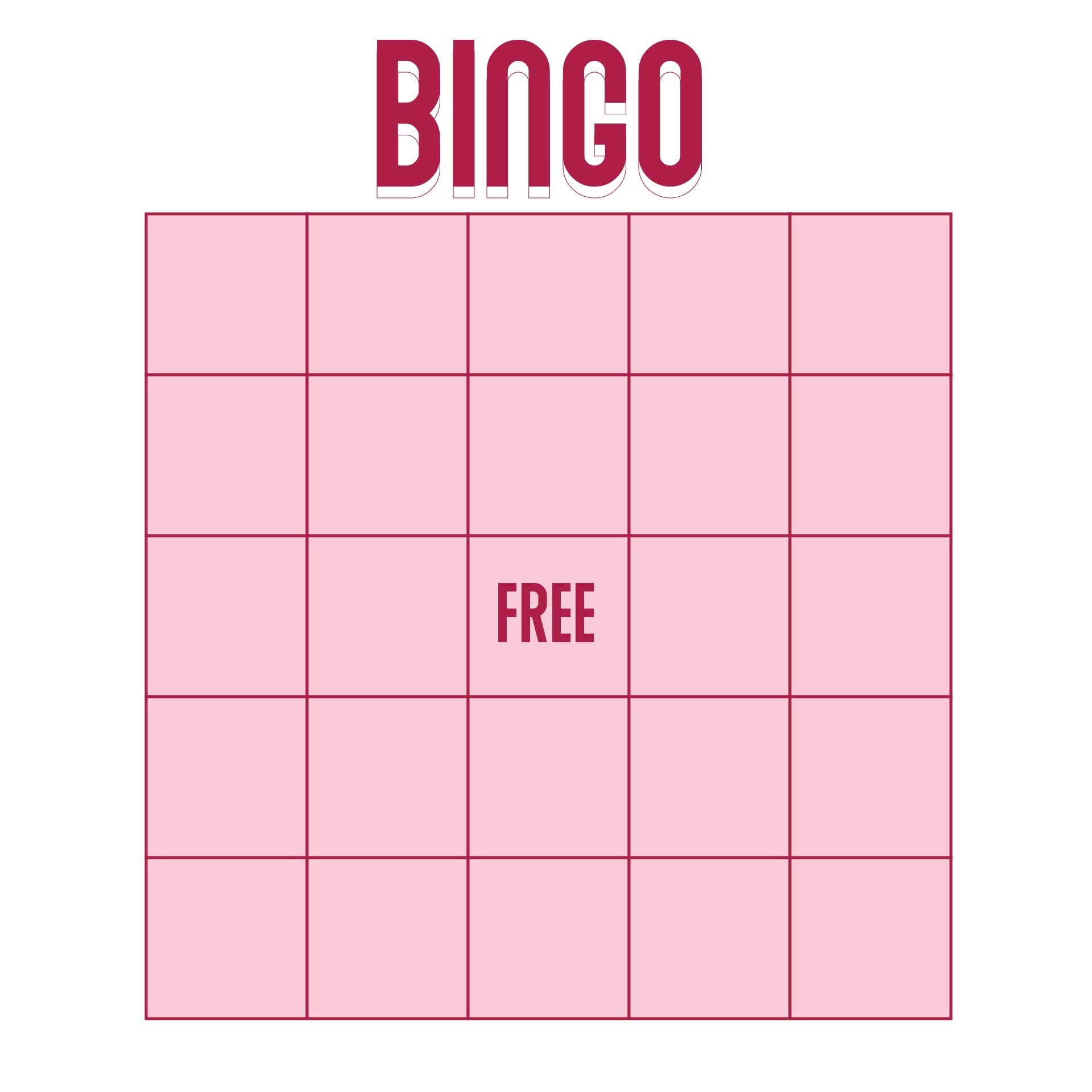 Printable Blank Bingo Cards Template