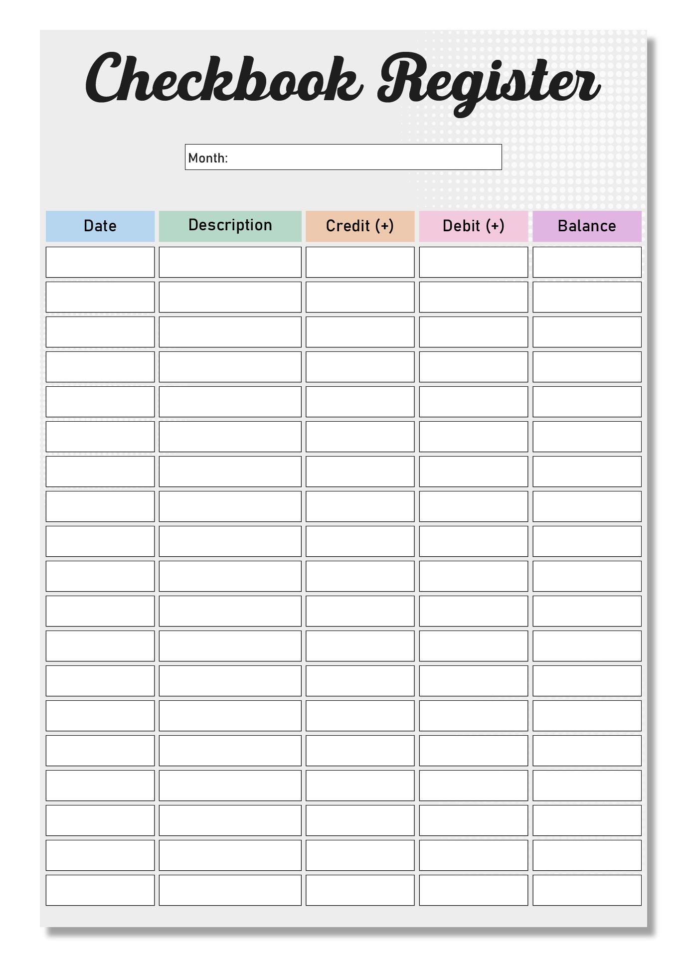 Play Printable Check Registers