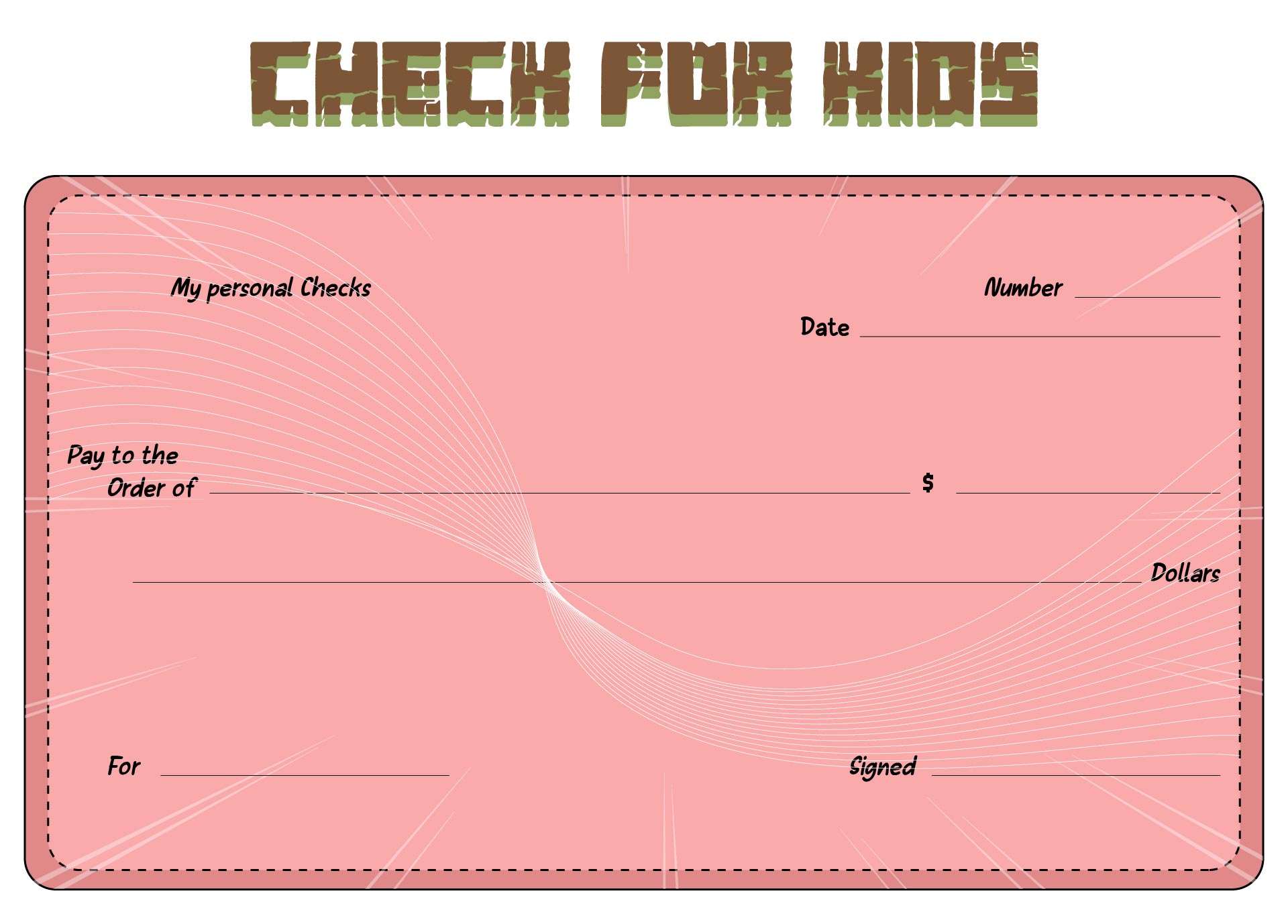 Printable Checks for Kids