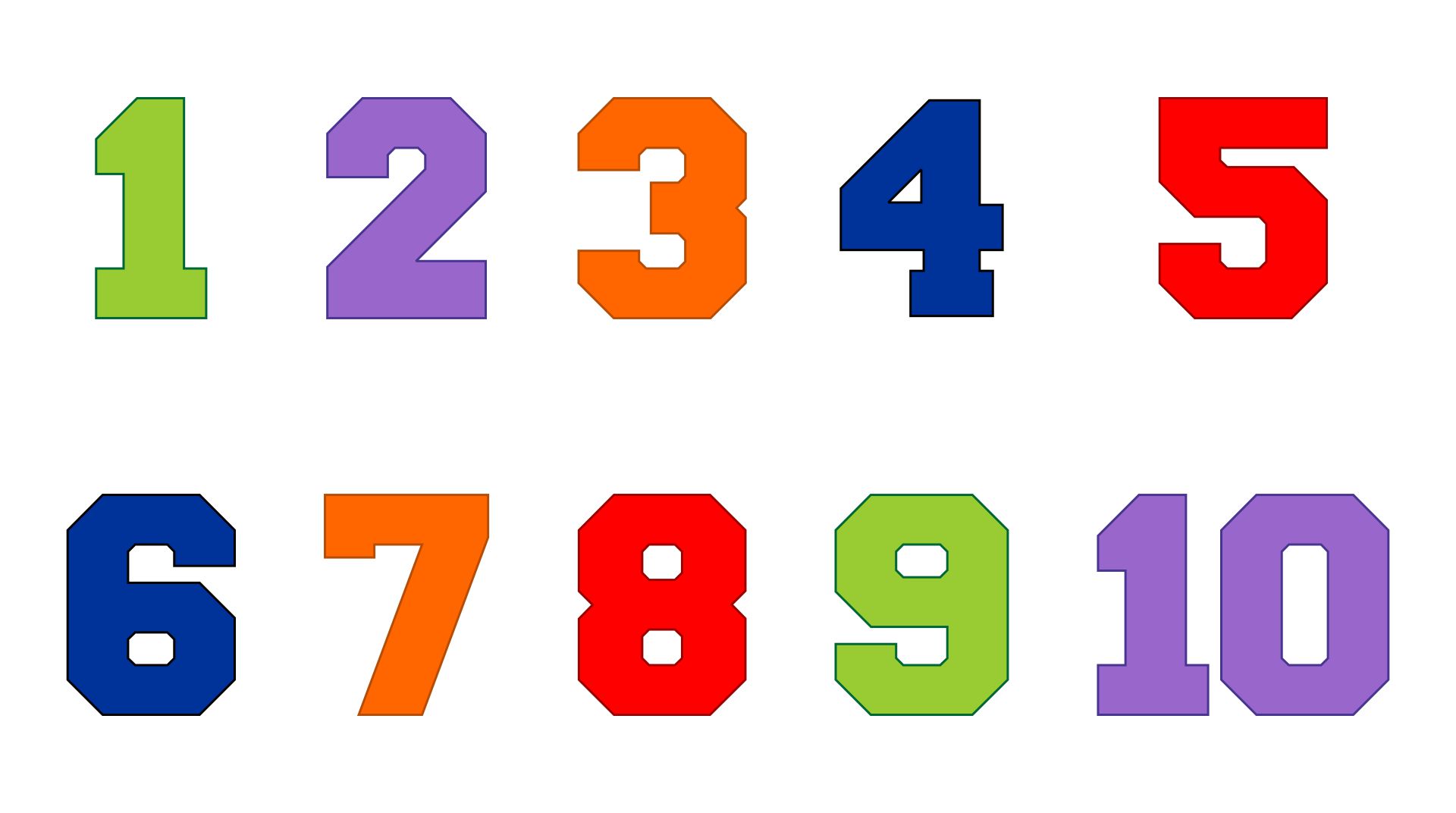 Colored Printable Numbers 1-10 : 8 Best Printable Very ...