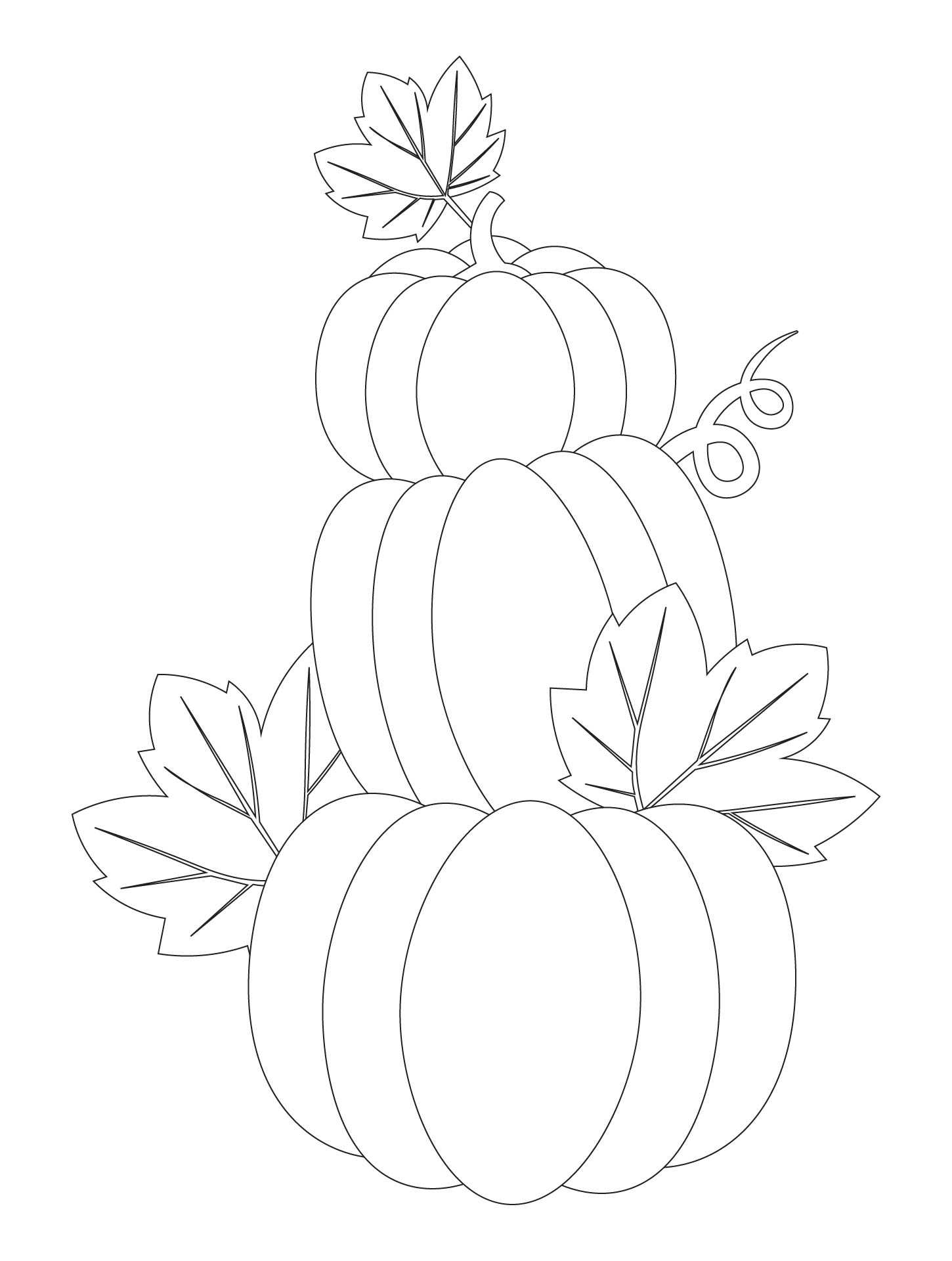 Printable Pumpkin Leaves Coloring Page