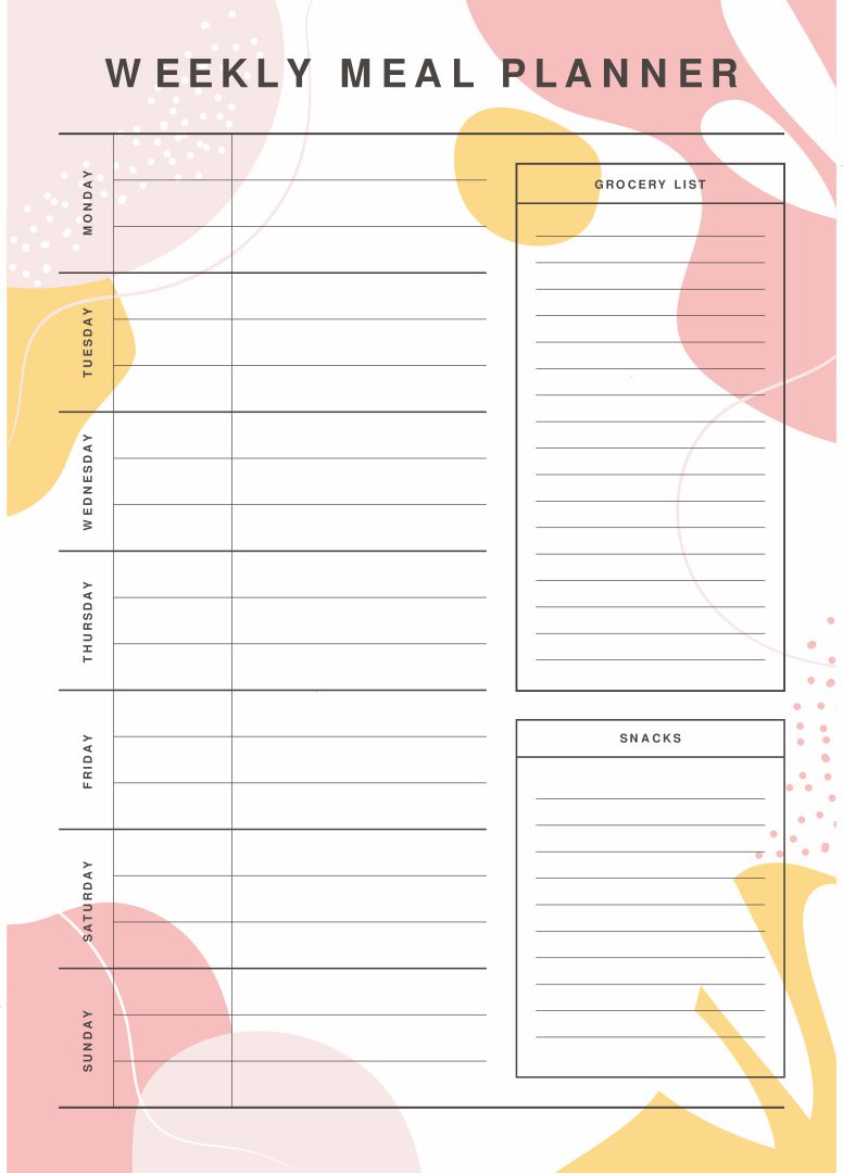 Printable Weekly Planner Calendars