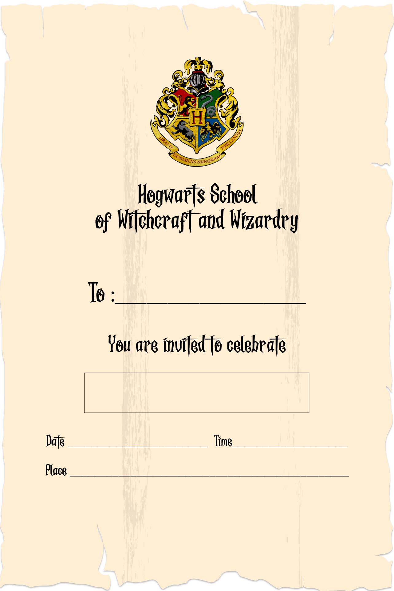 Harry Potter Invitations Printable