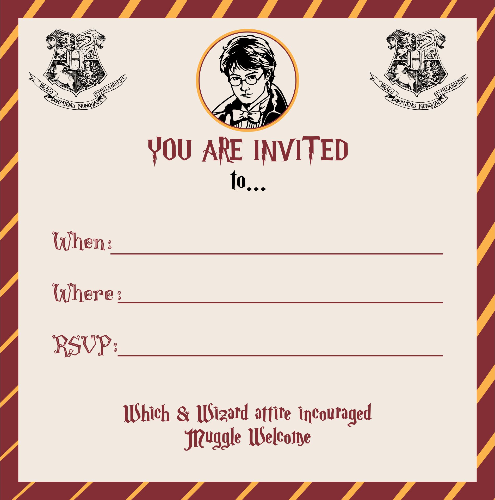 Harry Potter Party Invitations Free