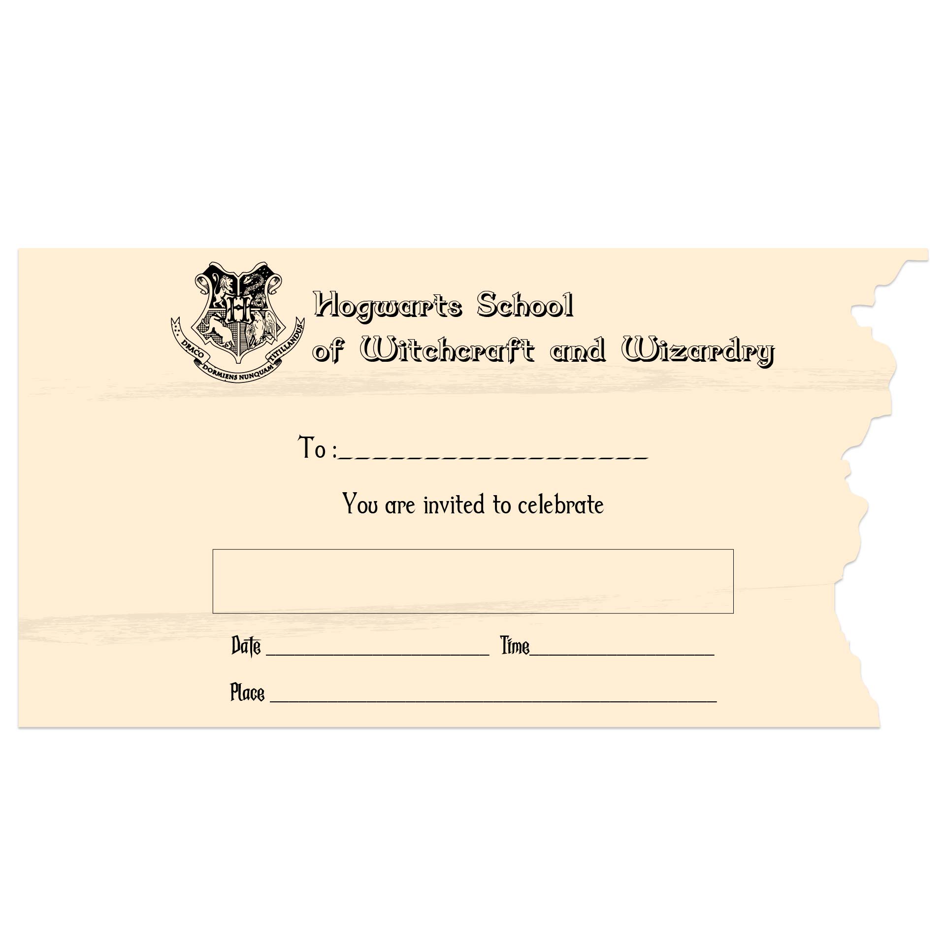 Free Printable Hogwarts Invitation Template - Mandy's Party Printables   Harry potter invitations, Harry potter letter, Hogwarts acceptance letter  template