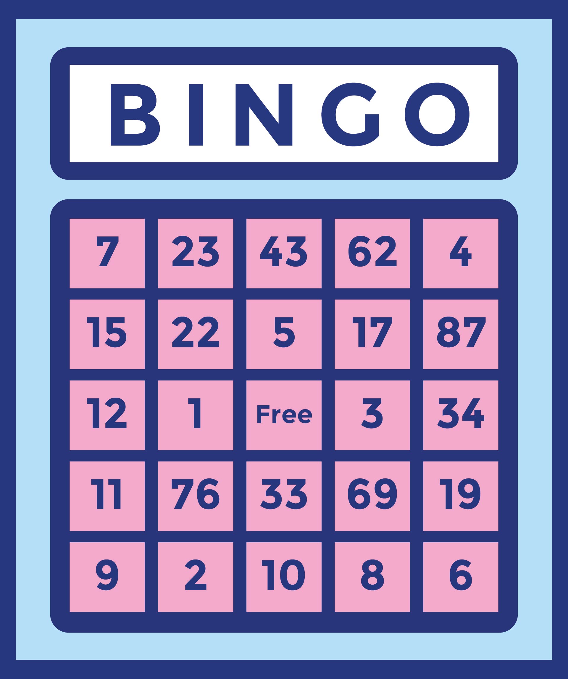 Large Print Bingo Cards Printable