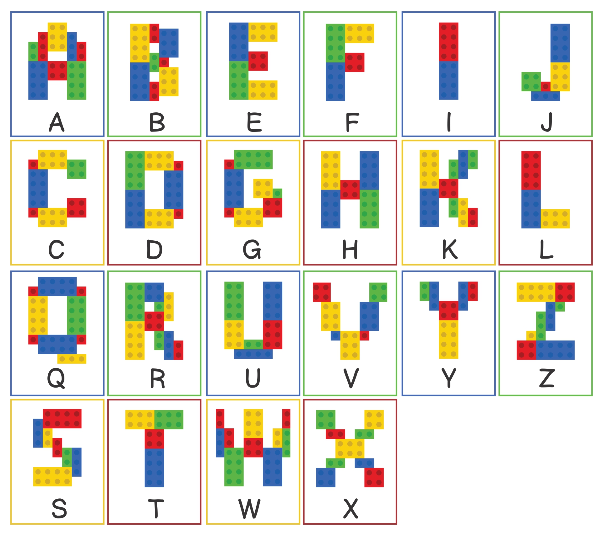 LEGO Printable Alphabet Cards