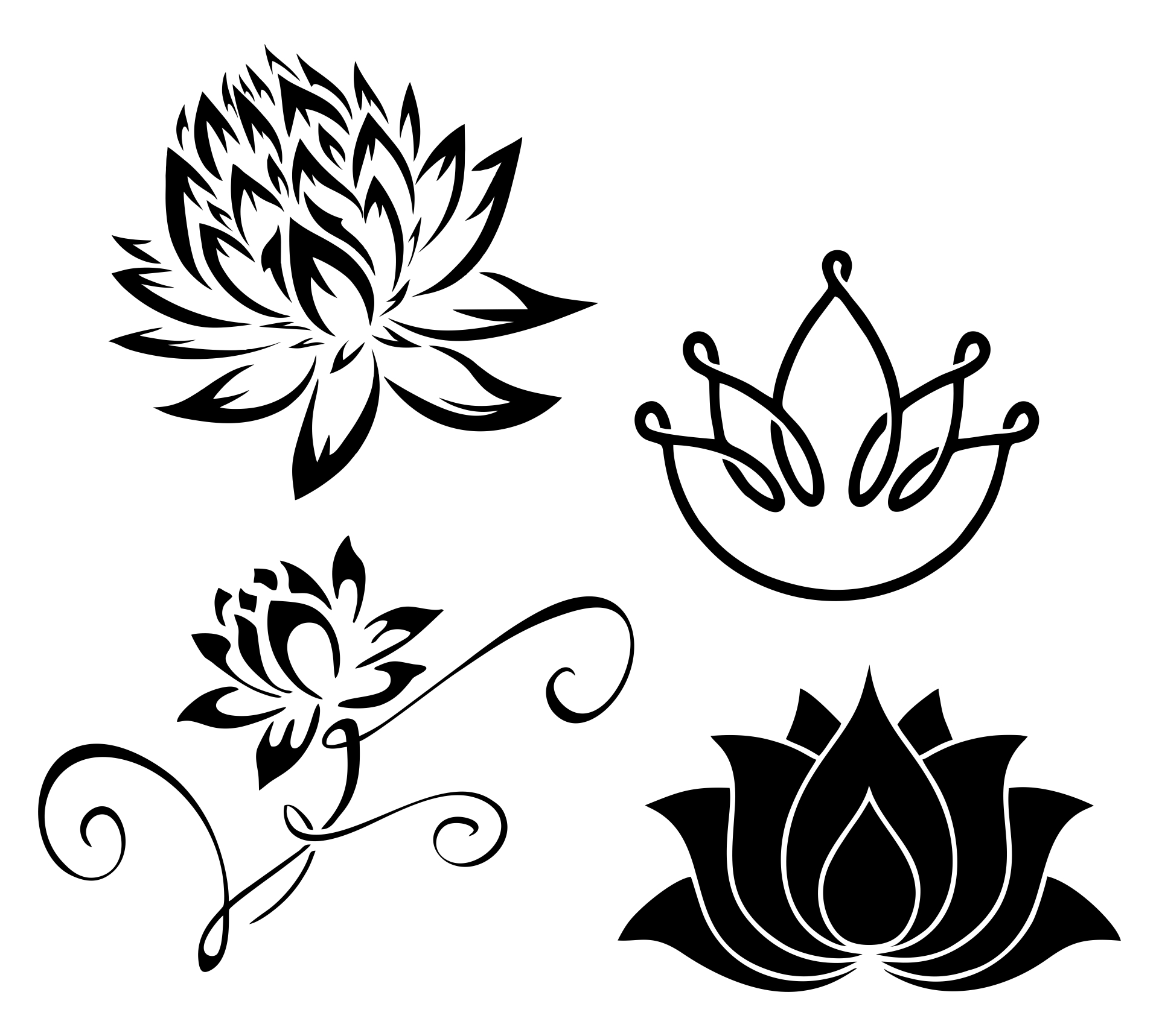 Lotus Flower Tattoo Stencils