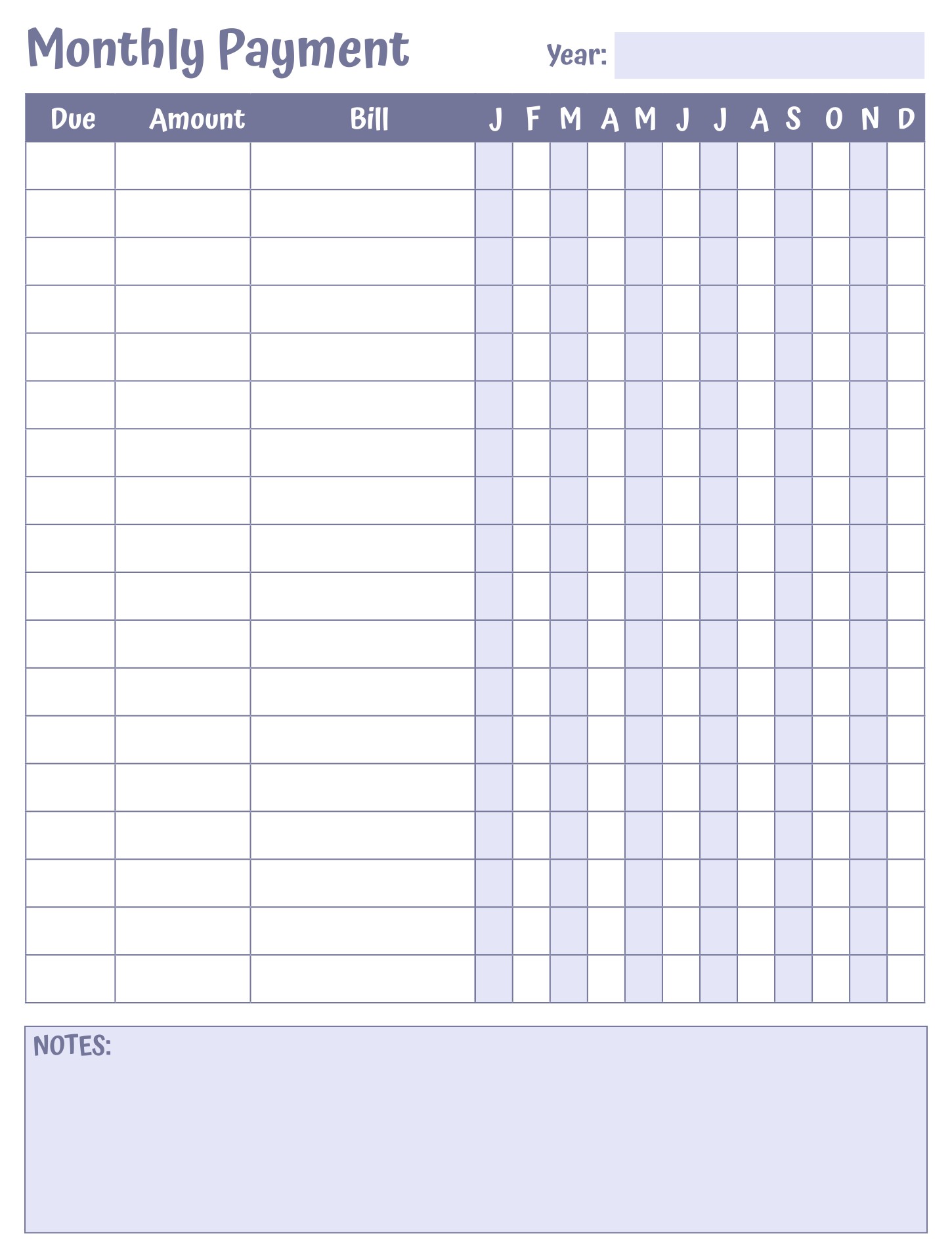 Free Monthly Payment Schedule Template Printable Templates