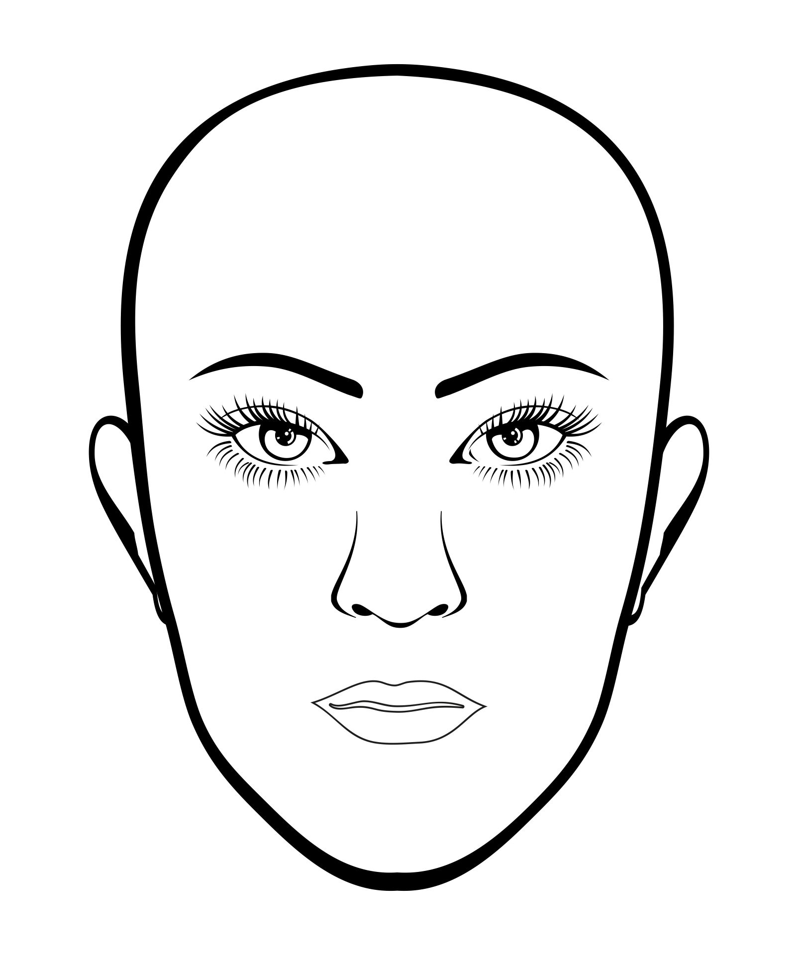Printable Blank Makeup Face Template